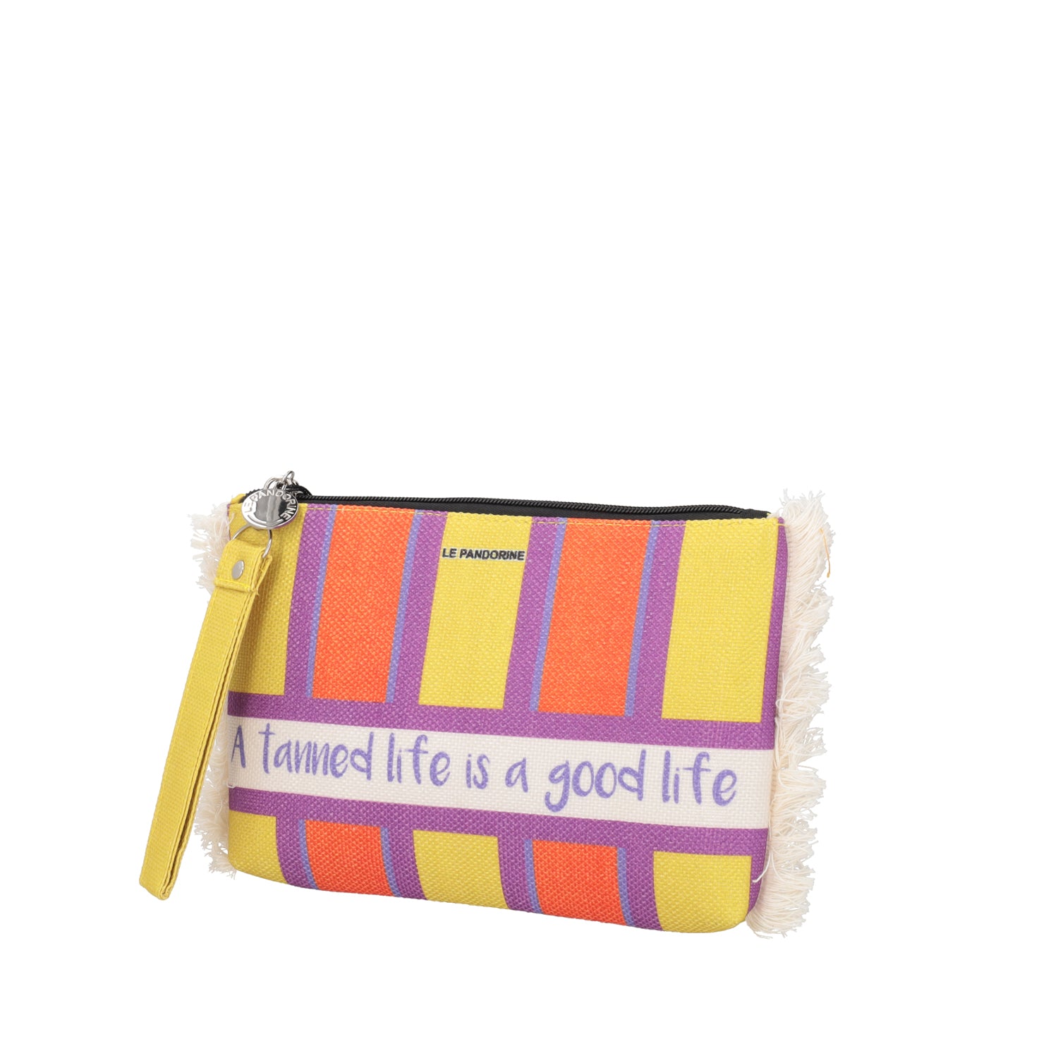 dark purple Marina Clutch Fringed - Women's Pochette | Le Pandorine