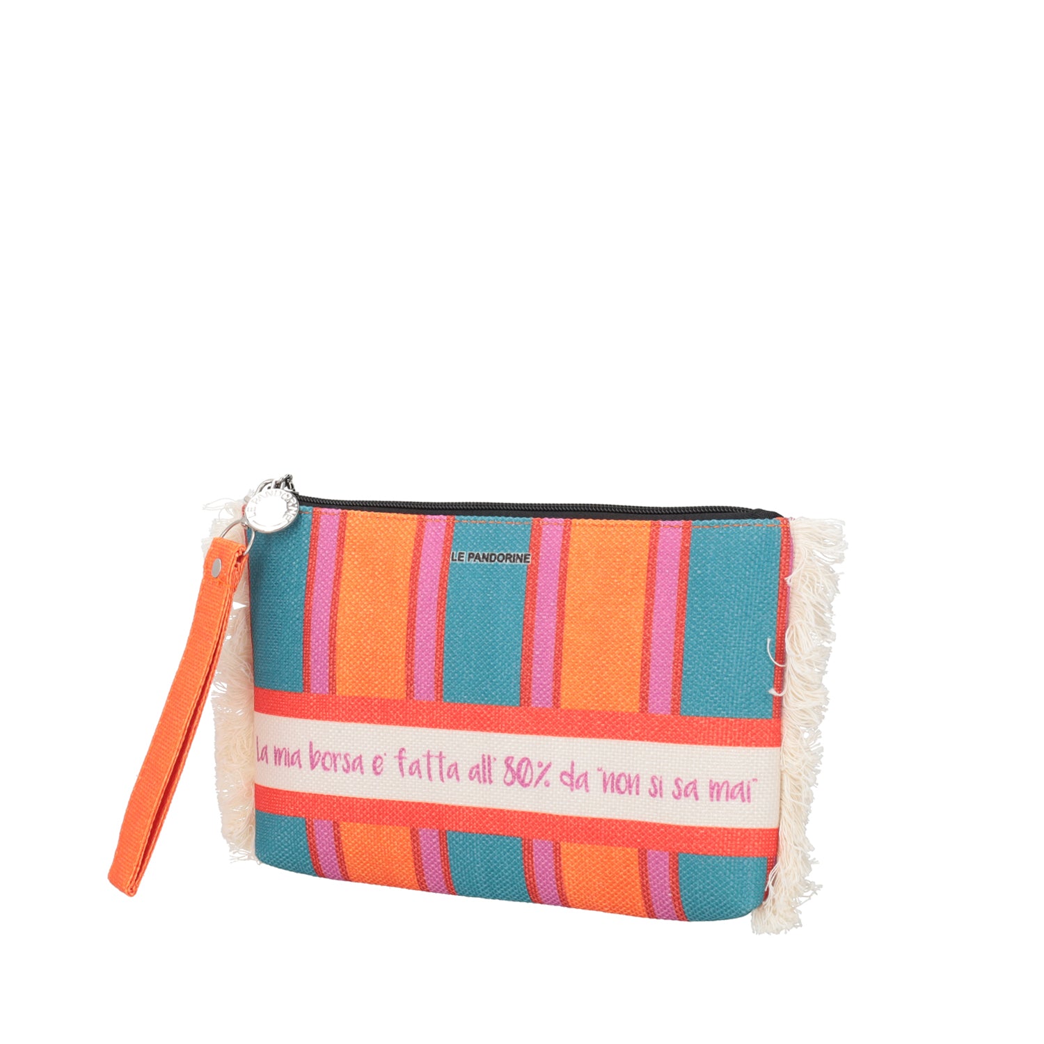 brick Marina Clutch Fringed - Women Bags | Le Pandorine