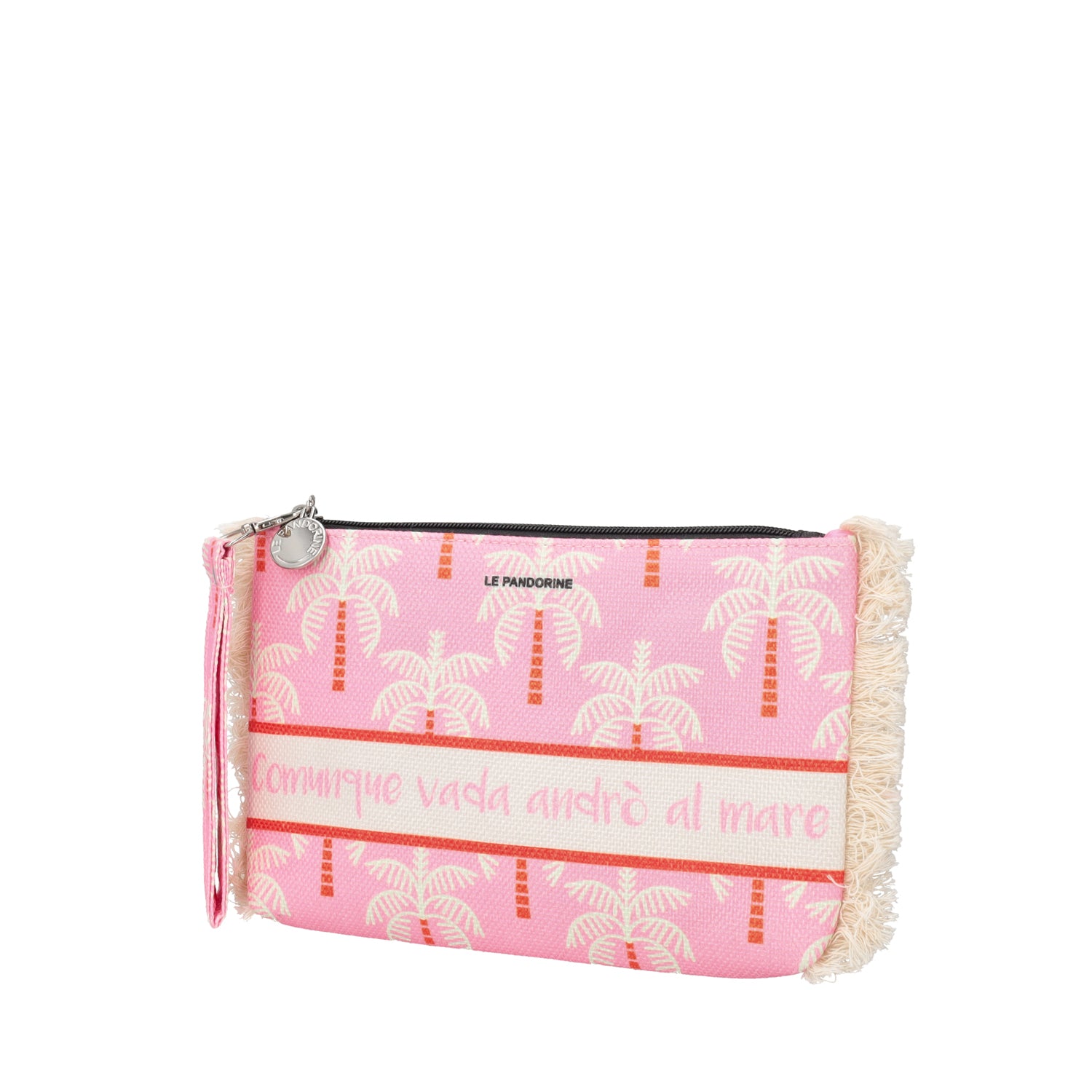 fuchsia Marina Clutch Fringed - Women's Pochette | Le Pandorine