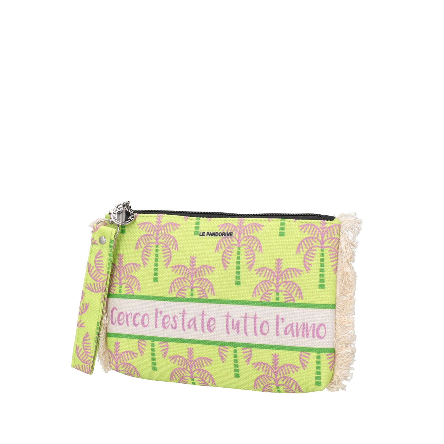 lime Marina Clutch Fringed - Women's Pochette | Le Pandorine