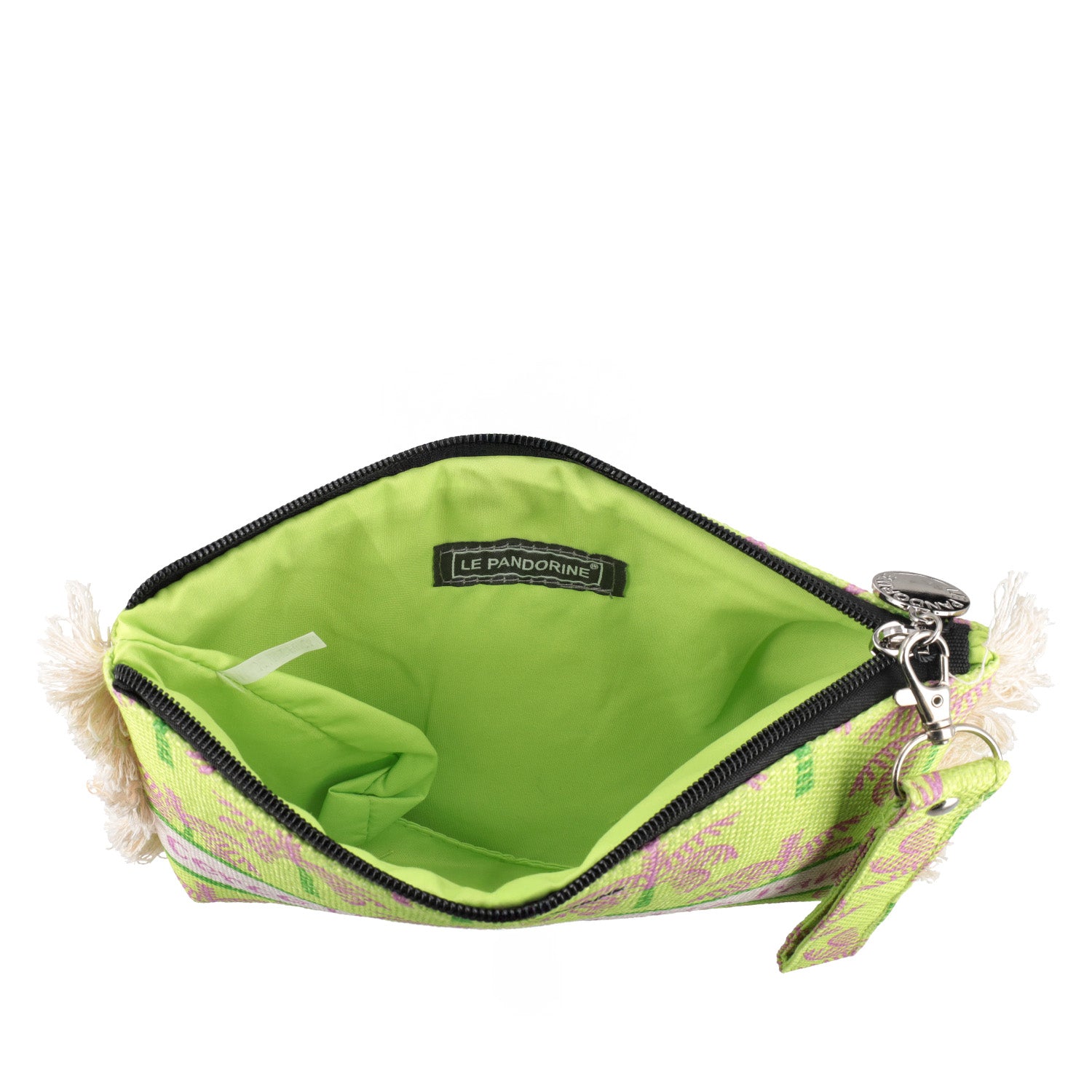 lime Marina Clutch Fringed - Women's Pochette | Le Pandorine