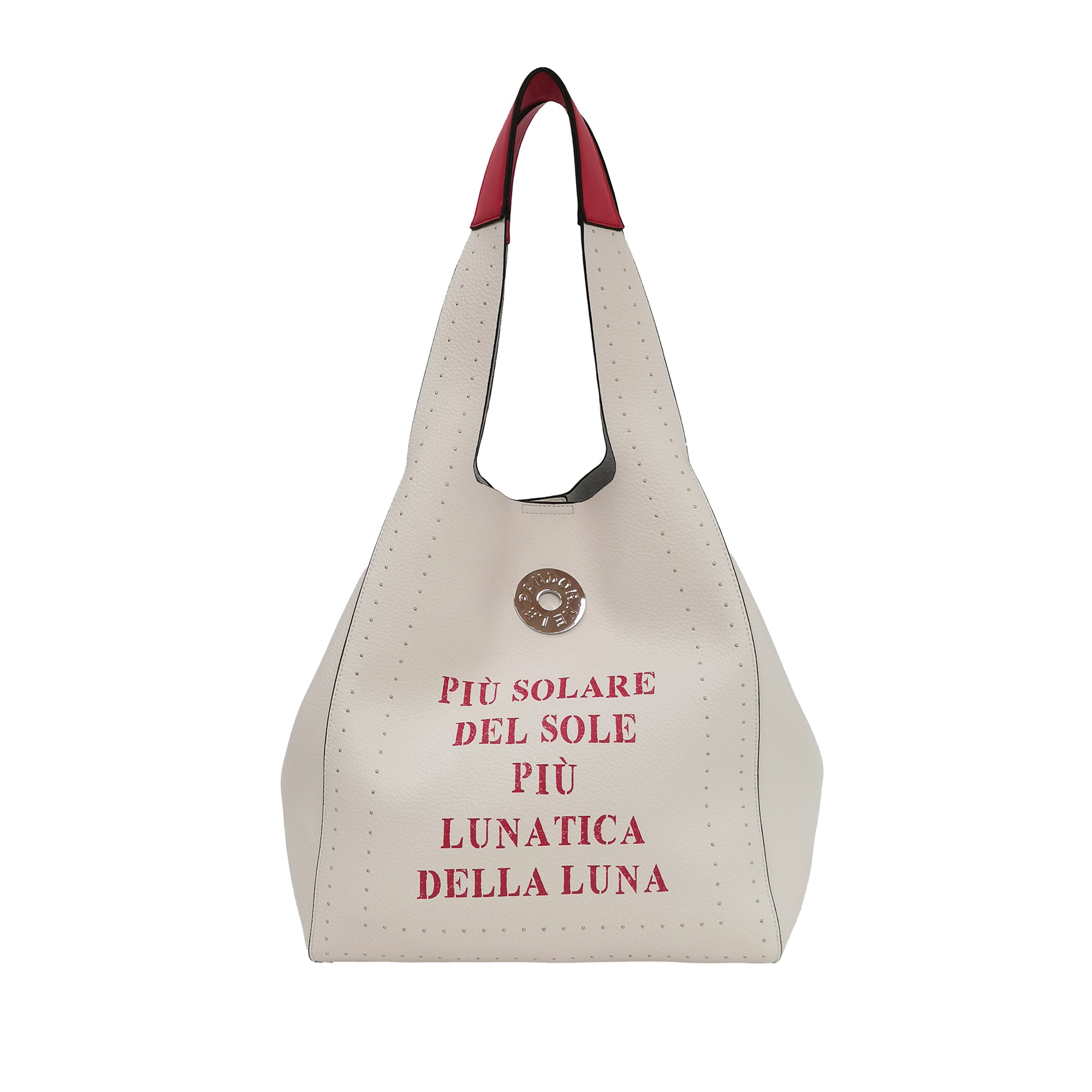 Sacca Lola Con Borchie Laterali colore rosso - Borse Shopper | Le Pandorine