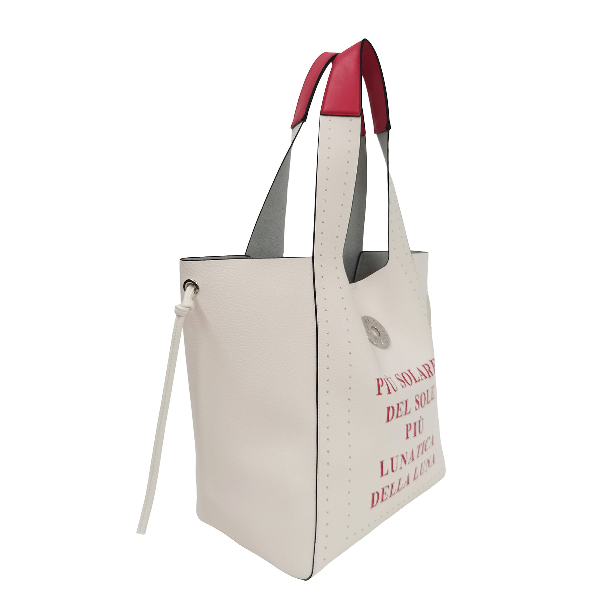 Sacca Lola Con Borchie Laterali colore rosso - Borse Shopper | Le Pandorine