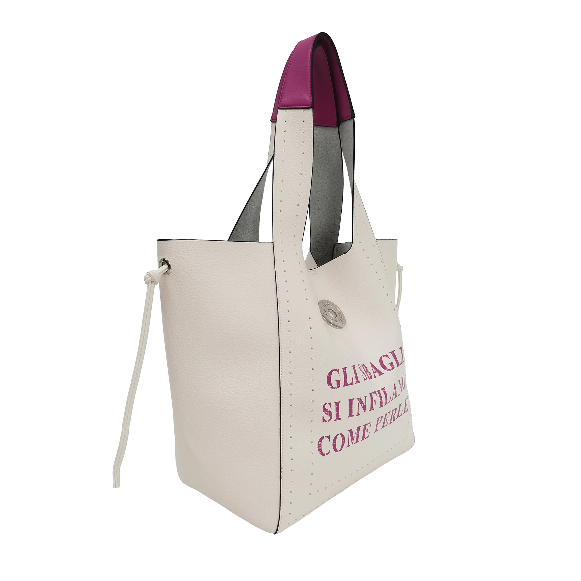 Sacca Lola Con Borchie Laterali colore fucsia - Borse Shopper | Le Pandorine