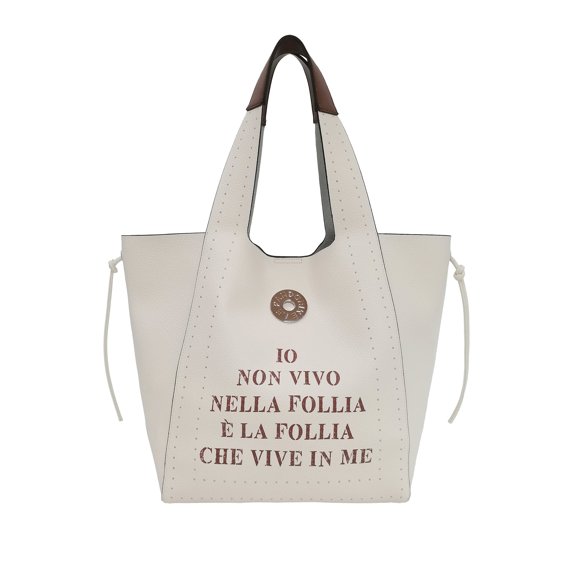 Sacca Lola Con Borchie Laterali colore marrone - Borse Shopper | Le Pandorine