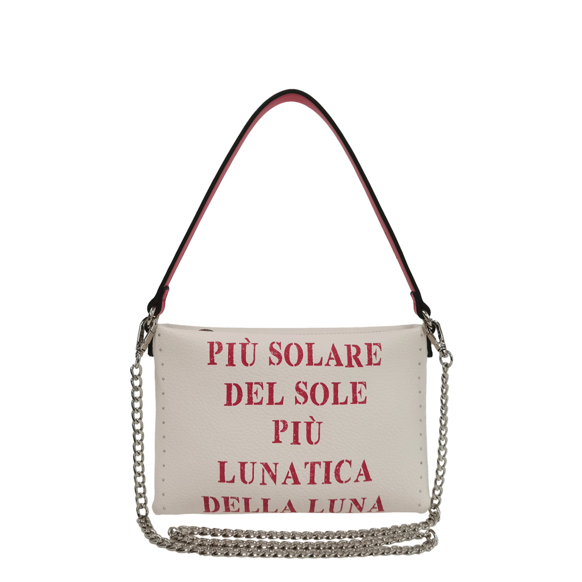 red Lola Clutch With Side Studs - Women's Pochette | Le Pandorine