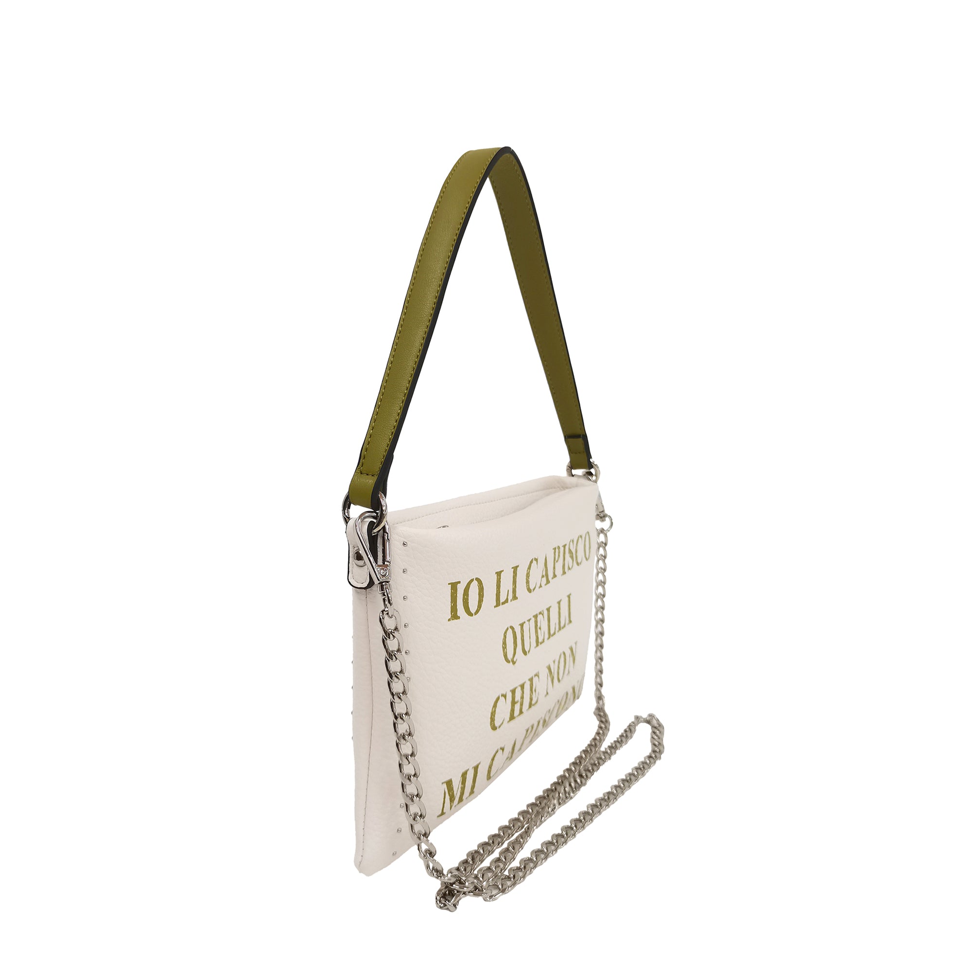 Pochette Lola Con Borchie Laterali colore verde - All | Le Pandorine