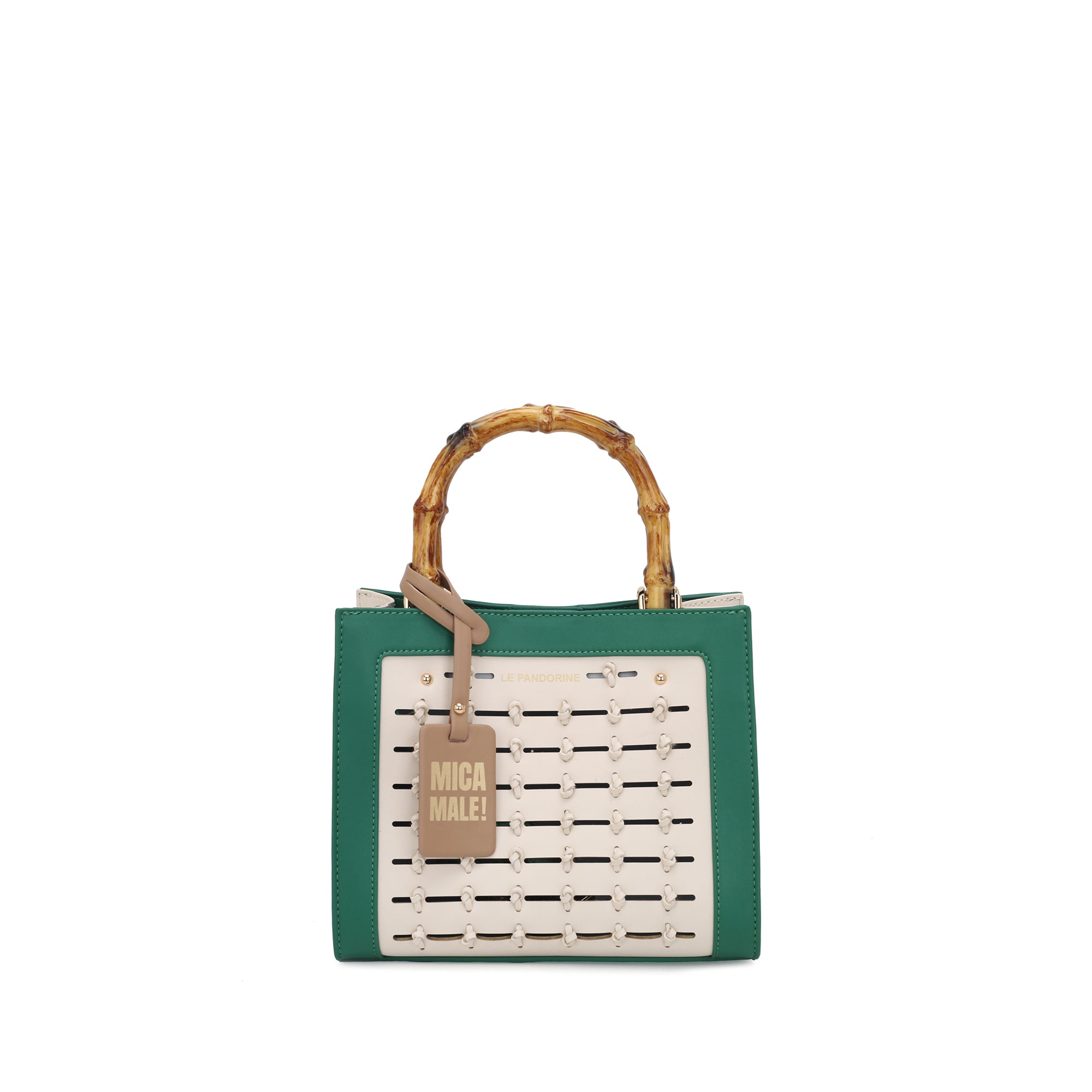 green Giada Mini Bag With Laser-Cut - Women Bags | Le Pandorine