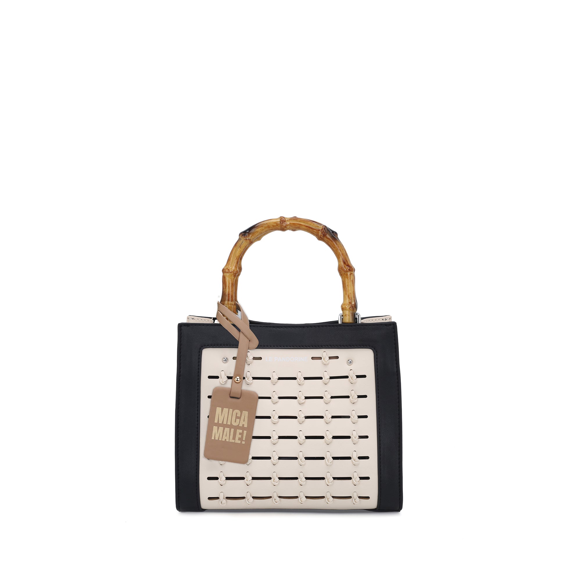 black Giada Mini Bag With Laser-Cut - Women Bags | Le Pandorine