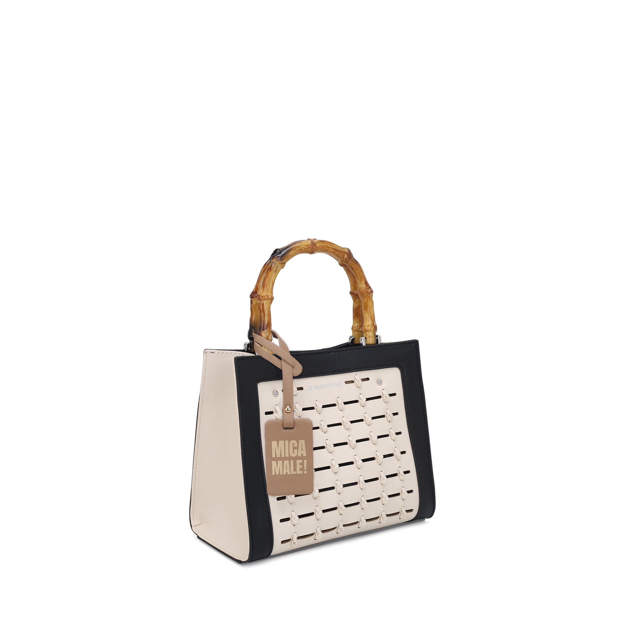 black Giada Mini Bag With Laser-Cut - BLACK | Le Pandorine