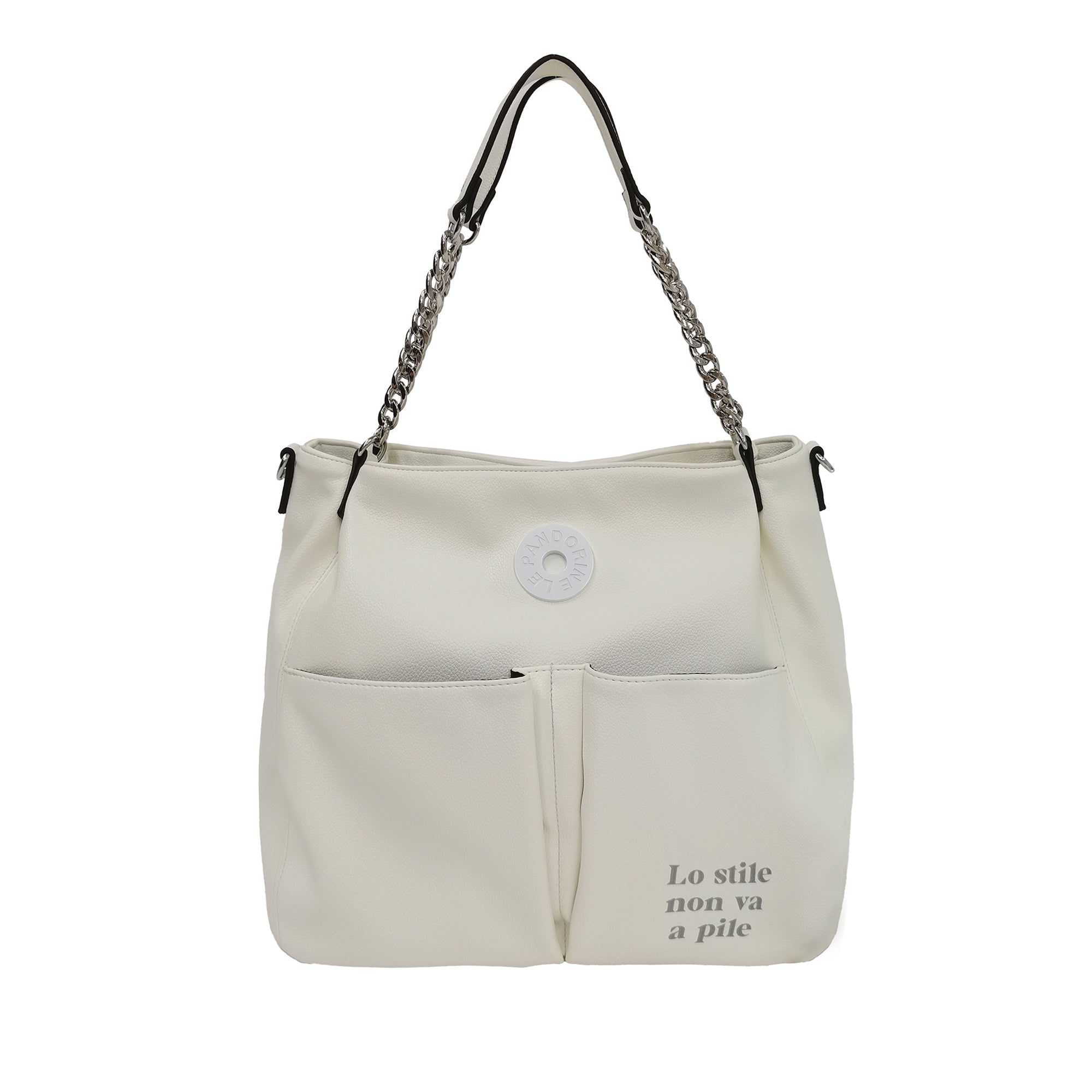 white Vicky Bag With Pockets - WHITE | Le Pandorine