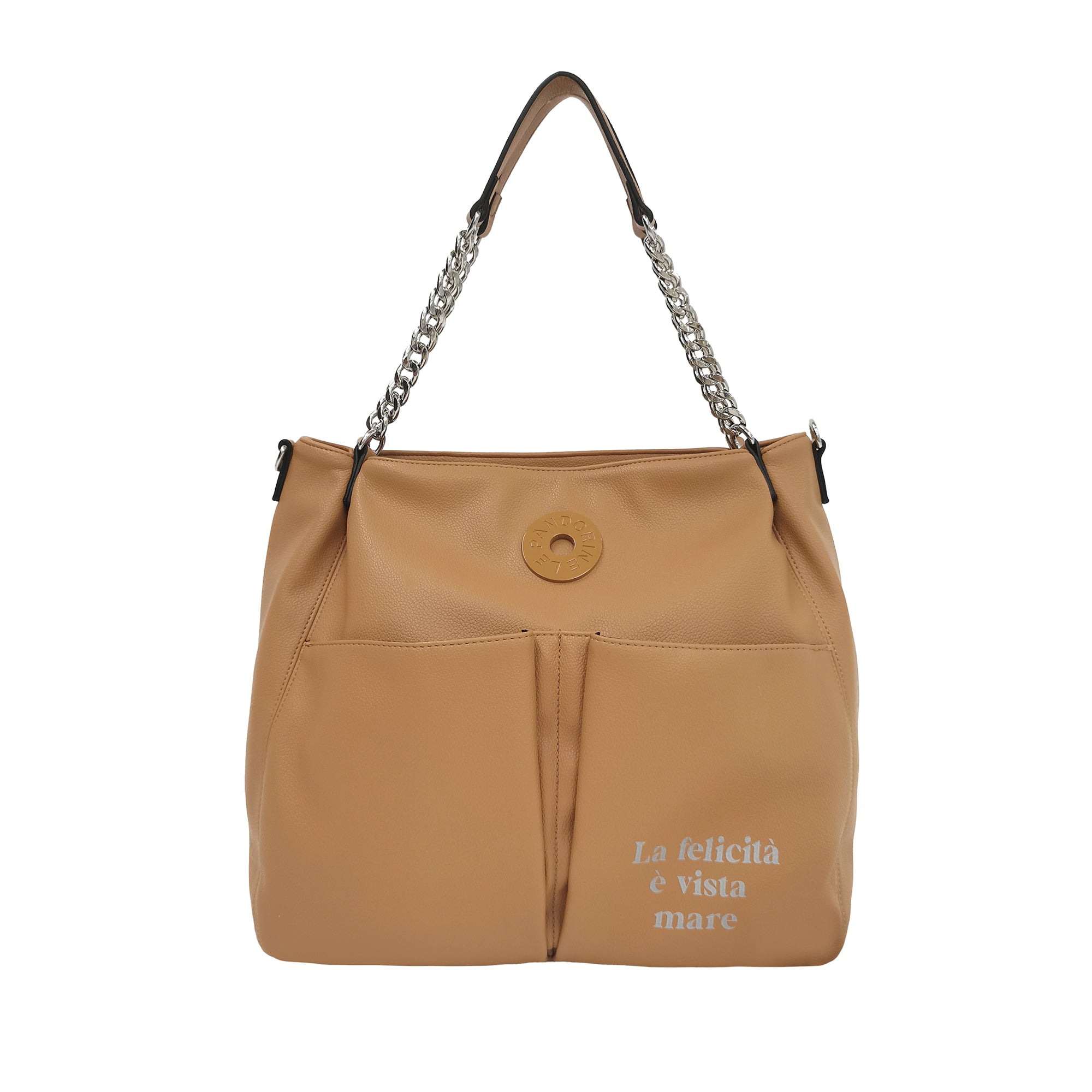 natural Vicky Bag With Pockets - NATURAL | Le Pandorine