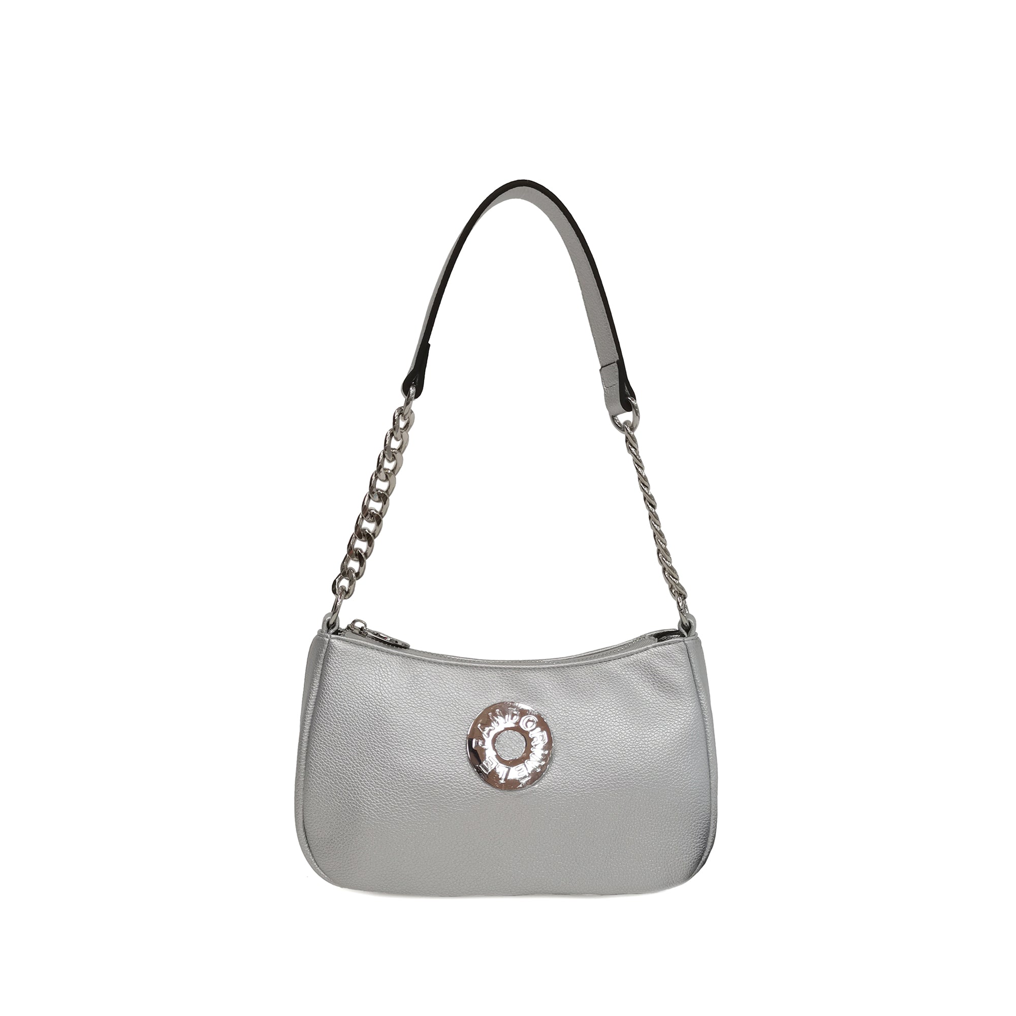 silver Vicky Clutch With Wristband - Women's Pochette | Le Pandorine