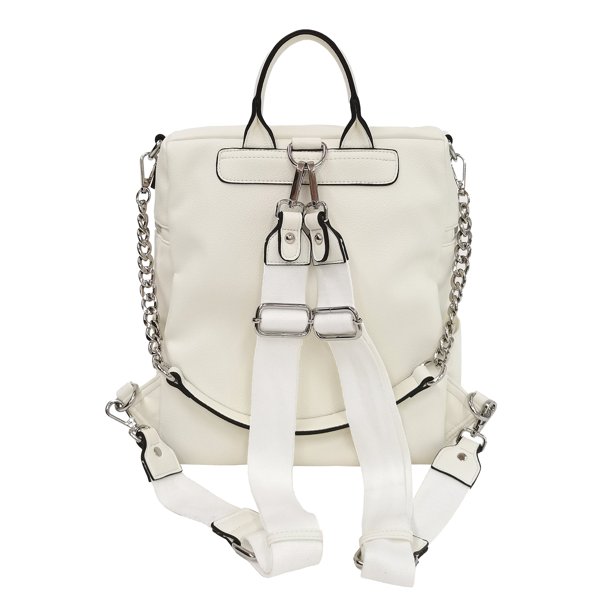 white Vicky Backpack With Pockets - Women's Backpack | Le Pandorine