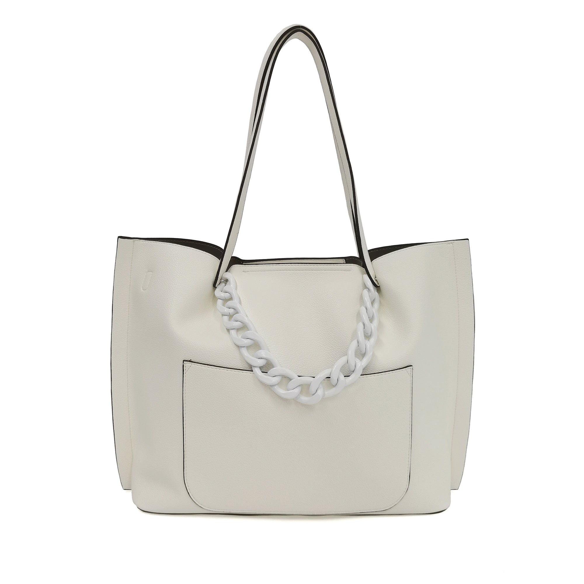 White Brenda Shopper With Multicolor Studs - Shopping Bags | Le Pandorine