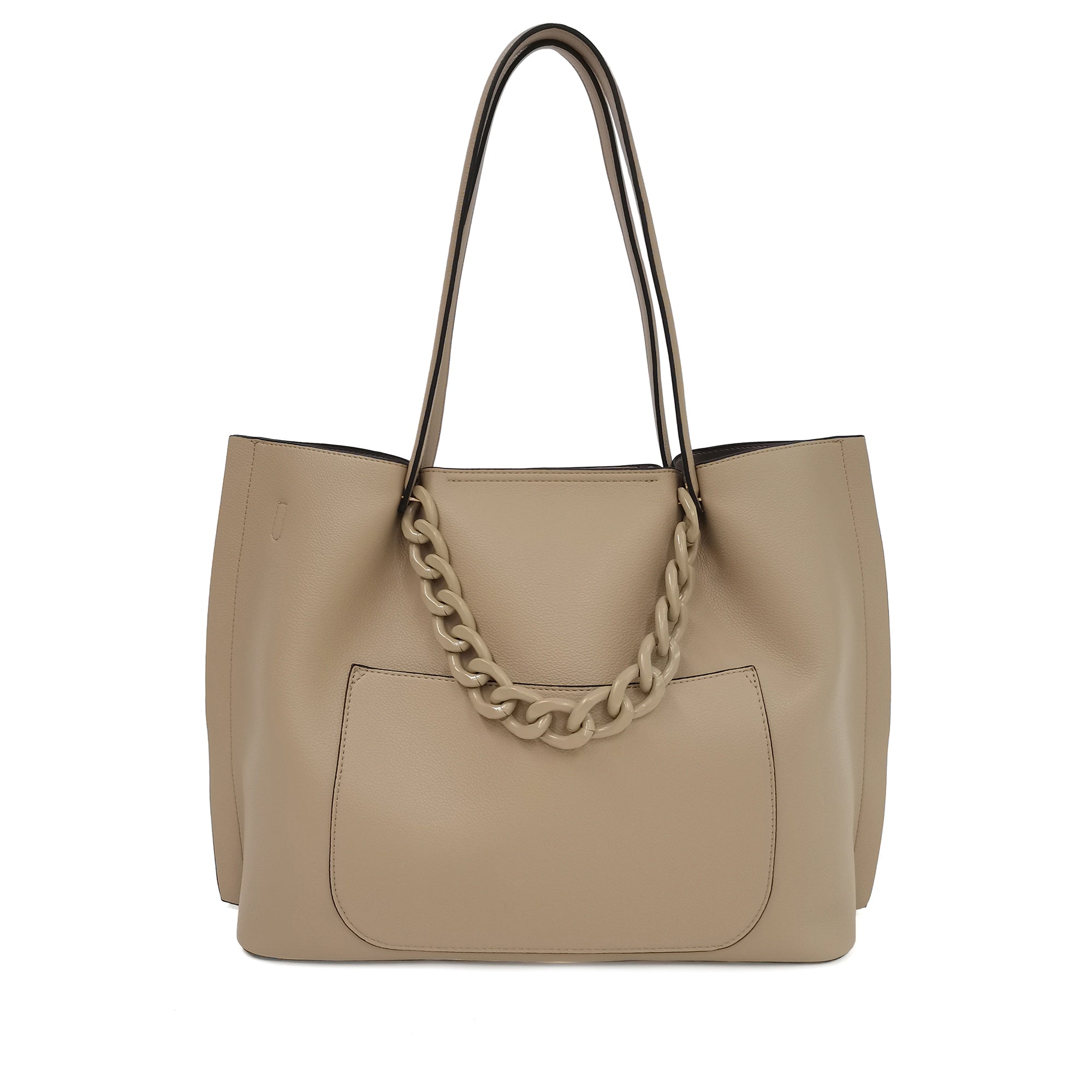 Natural Brenda Shopper With Multicolor Studs - Shopping Bags | Le Pandorine