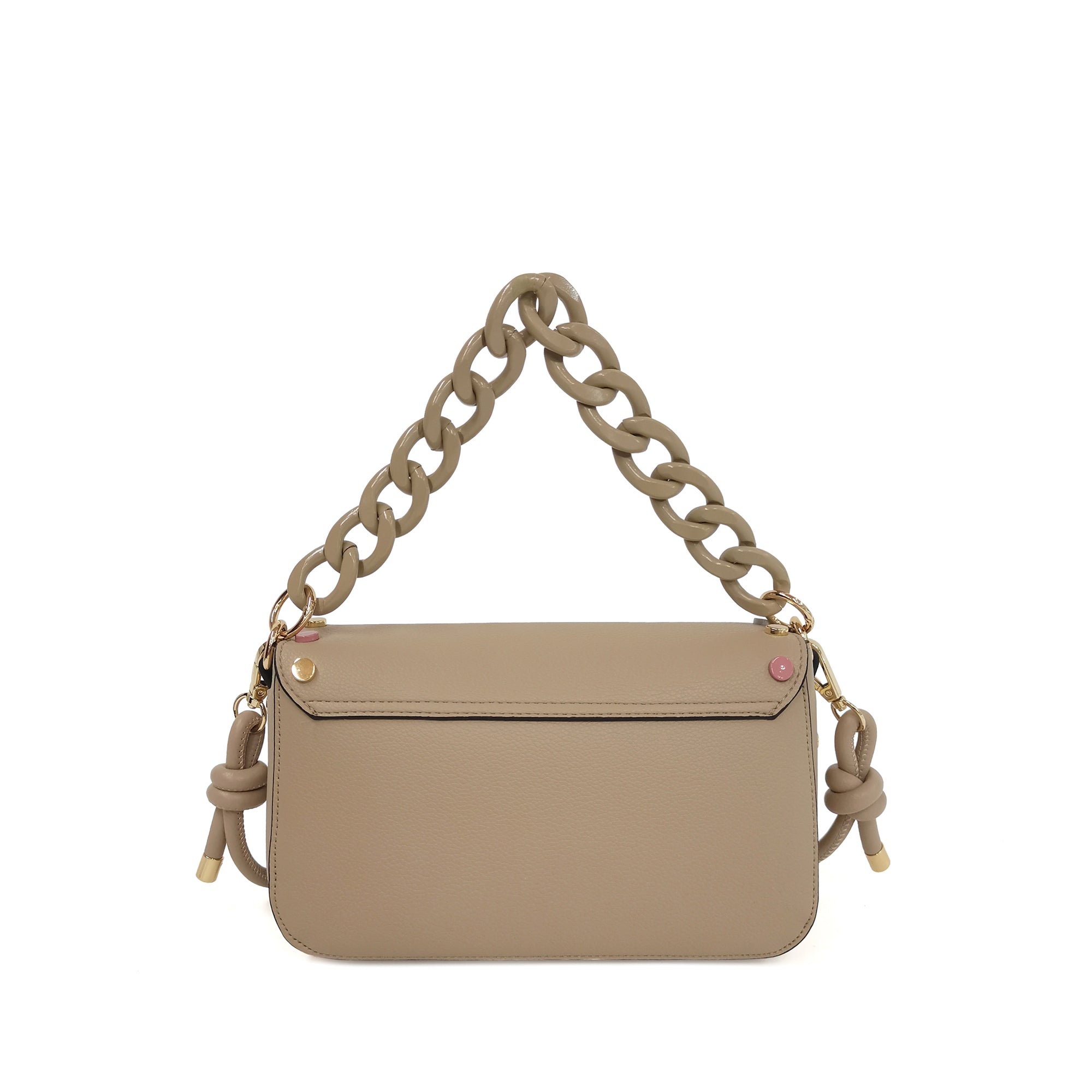 natural Brenda Baguette With Studs Multicolor - Women's Pochette | Le Pandorine