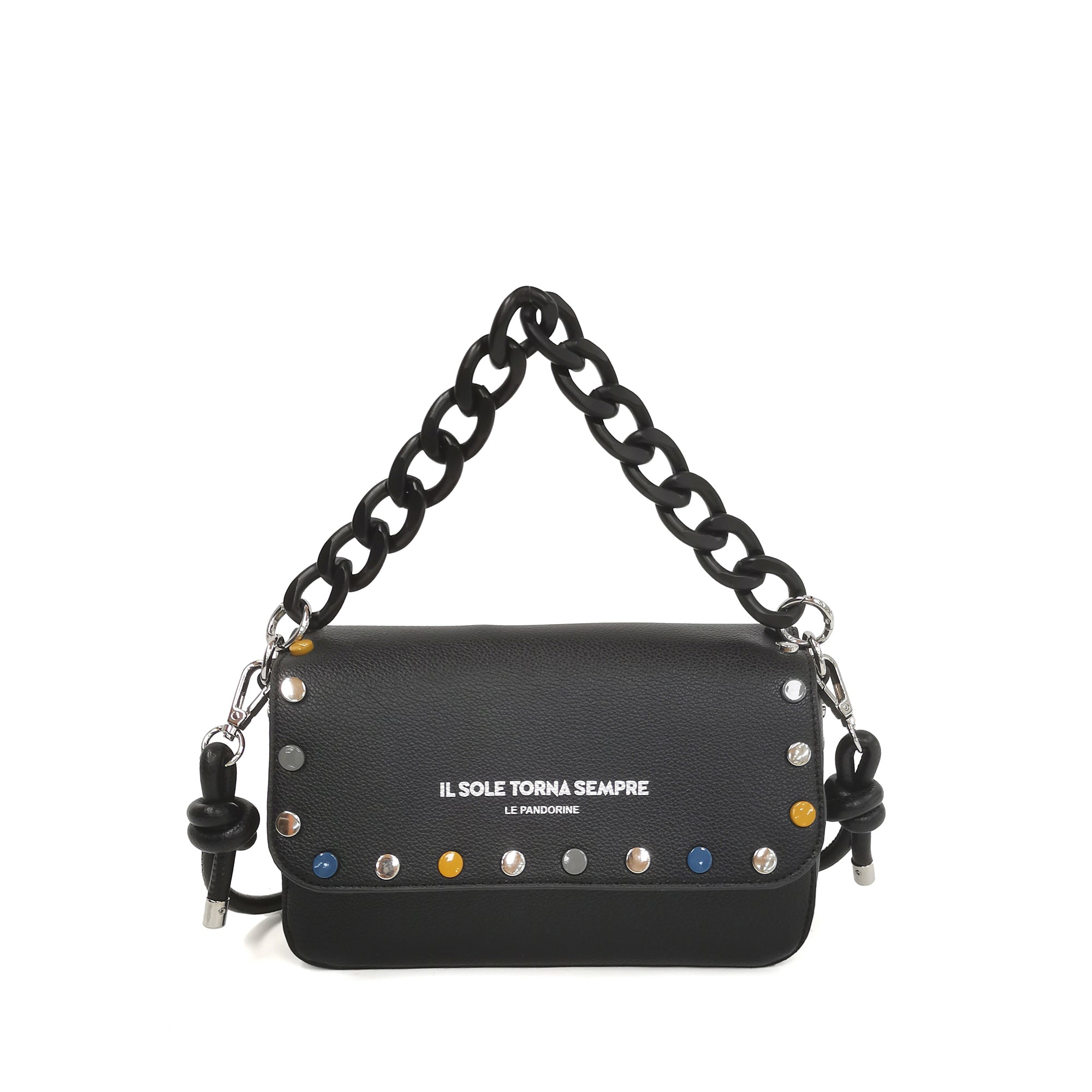 black Brenda Baguette With Studs Multicolor - Women Bags | Le Pandorine