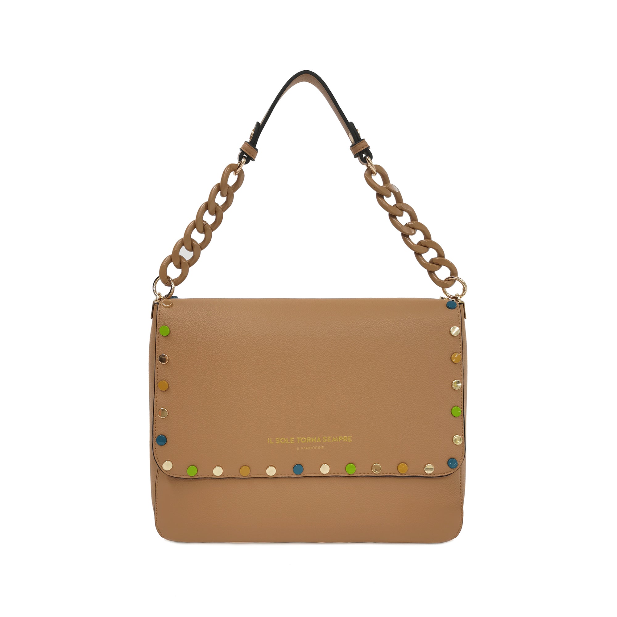 Borsa Brenda Con Borchie Multicolor colore tabacco - MARRONE | Le Pandorine