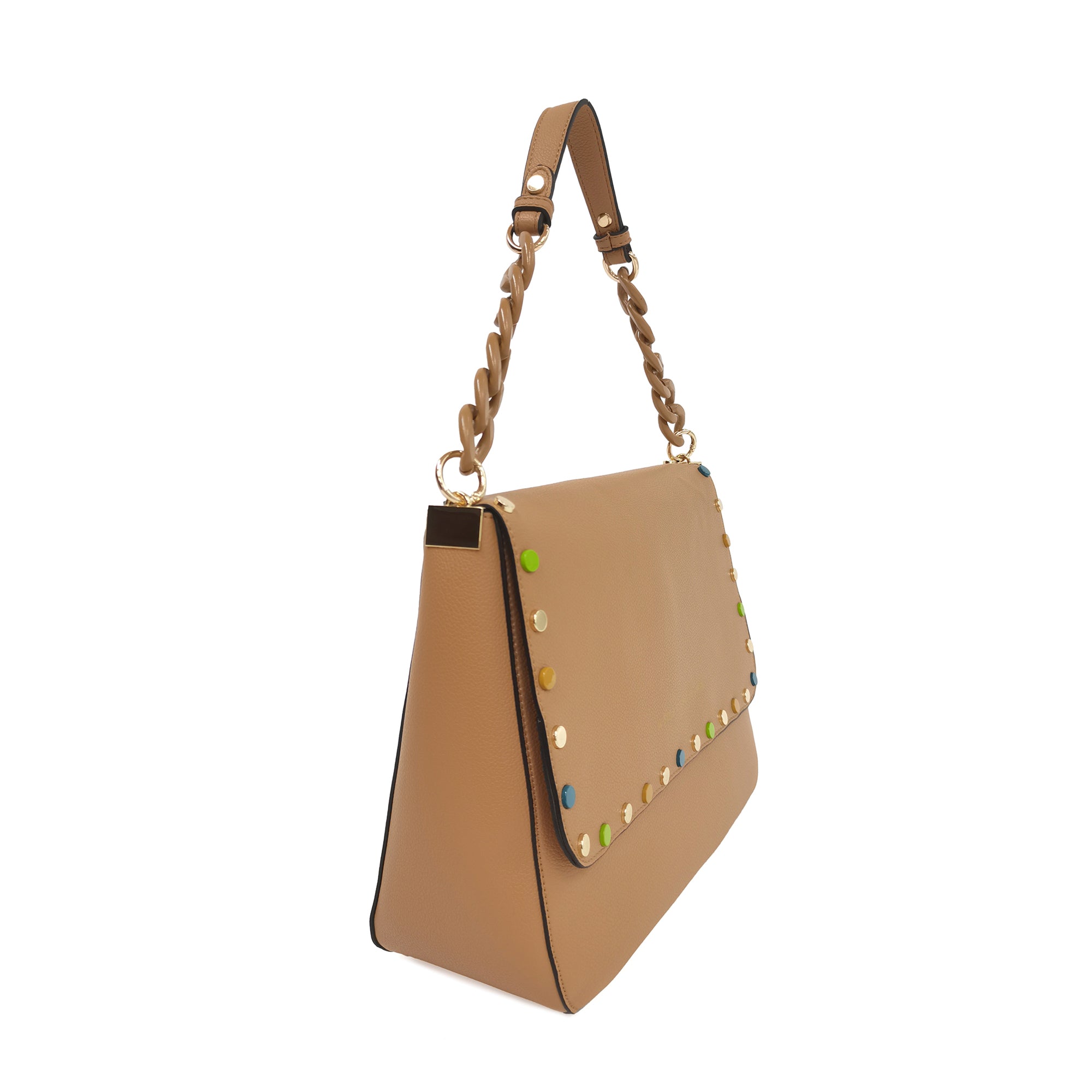 tobacco Brenda Bag With Studs Multicolor - Women Bags | Le Pandorine