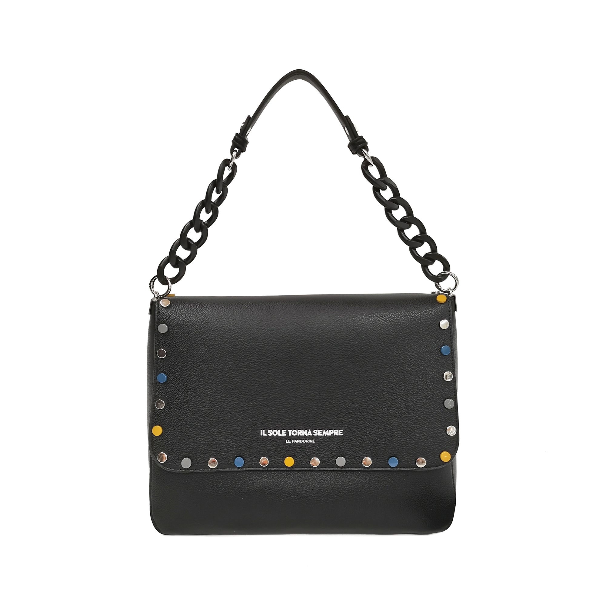 Borsa Brenda Con Borchie Multicolor colore nero - Borse a Spalla Donna | Le Pandorine