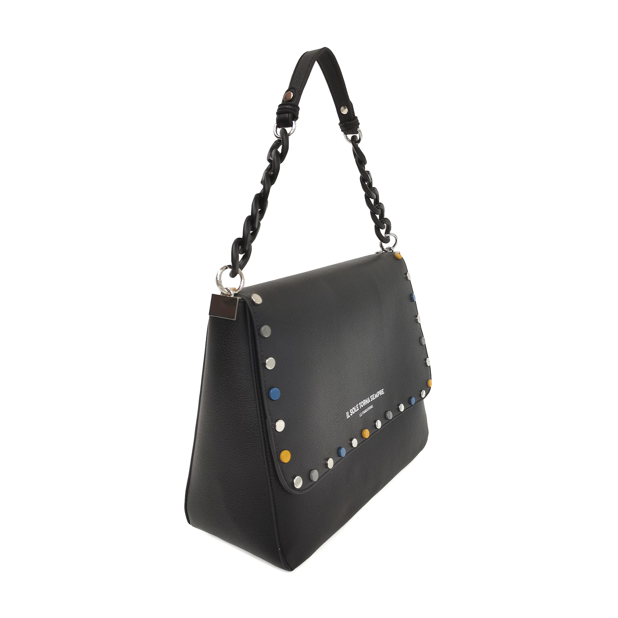 Borsa Brenda Con Borchie Multicolor colore nero - Borse a Spalla Donna | Le Pandorine