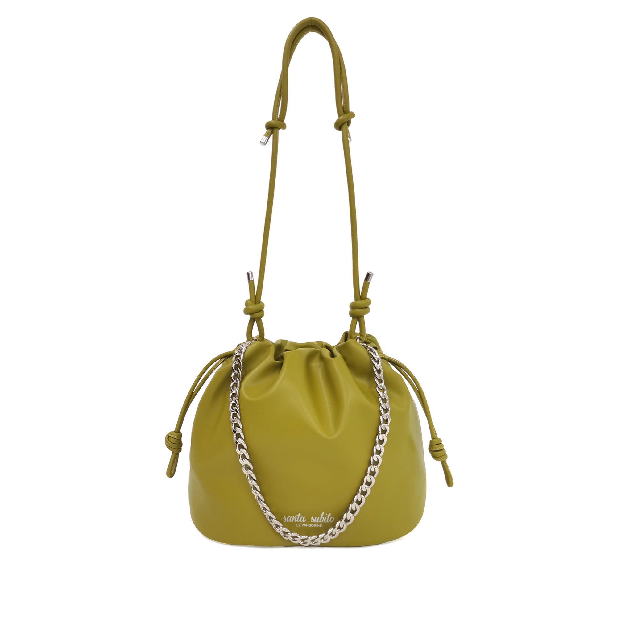 mint green Pam Hobo Bag With Shoulder Strap In Chain - Women Bags | Le Pandorine