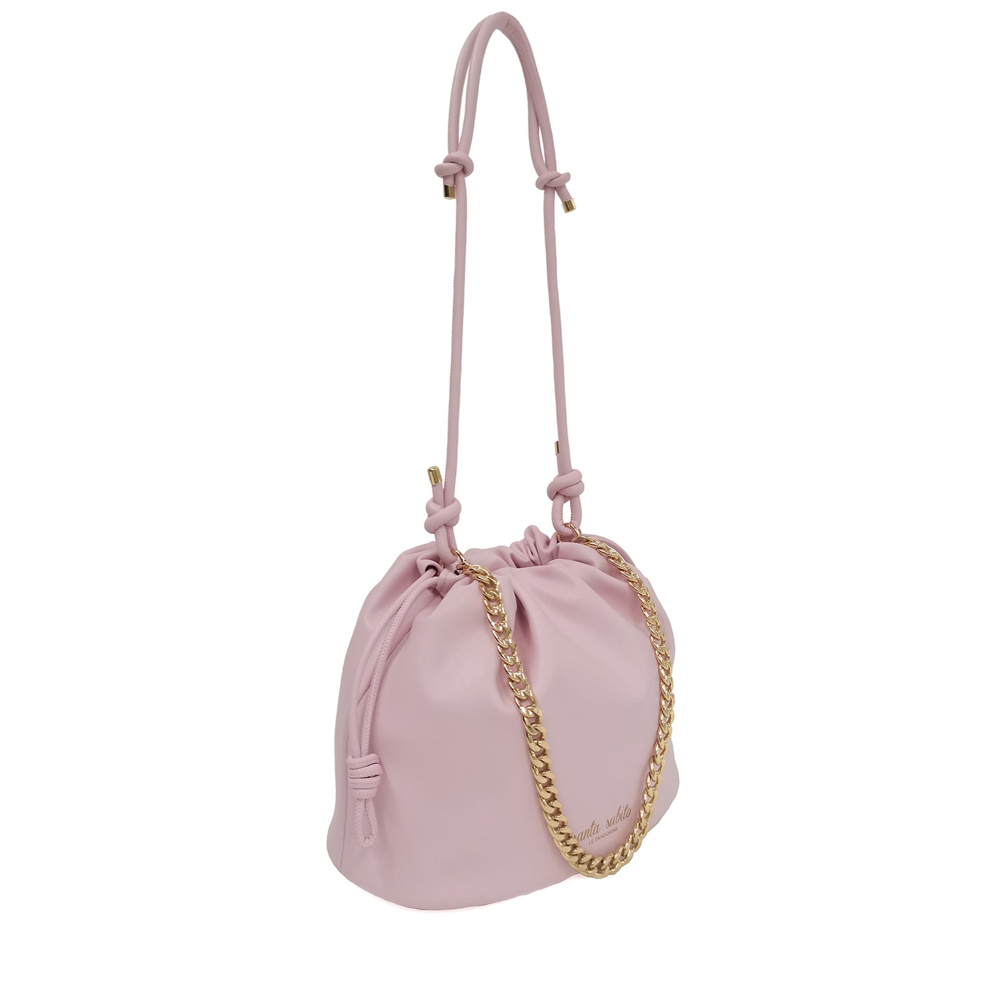 pink Pam Hobo Bag With Shoulder Strap In Chain - Women Bags | Le Pandorine