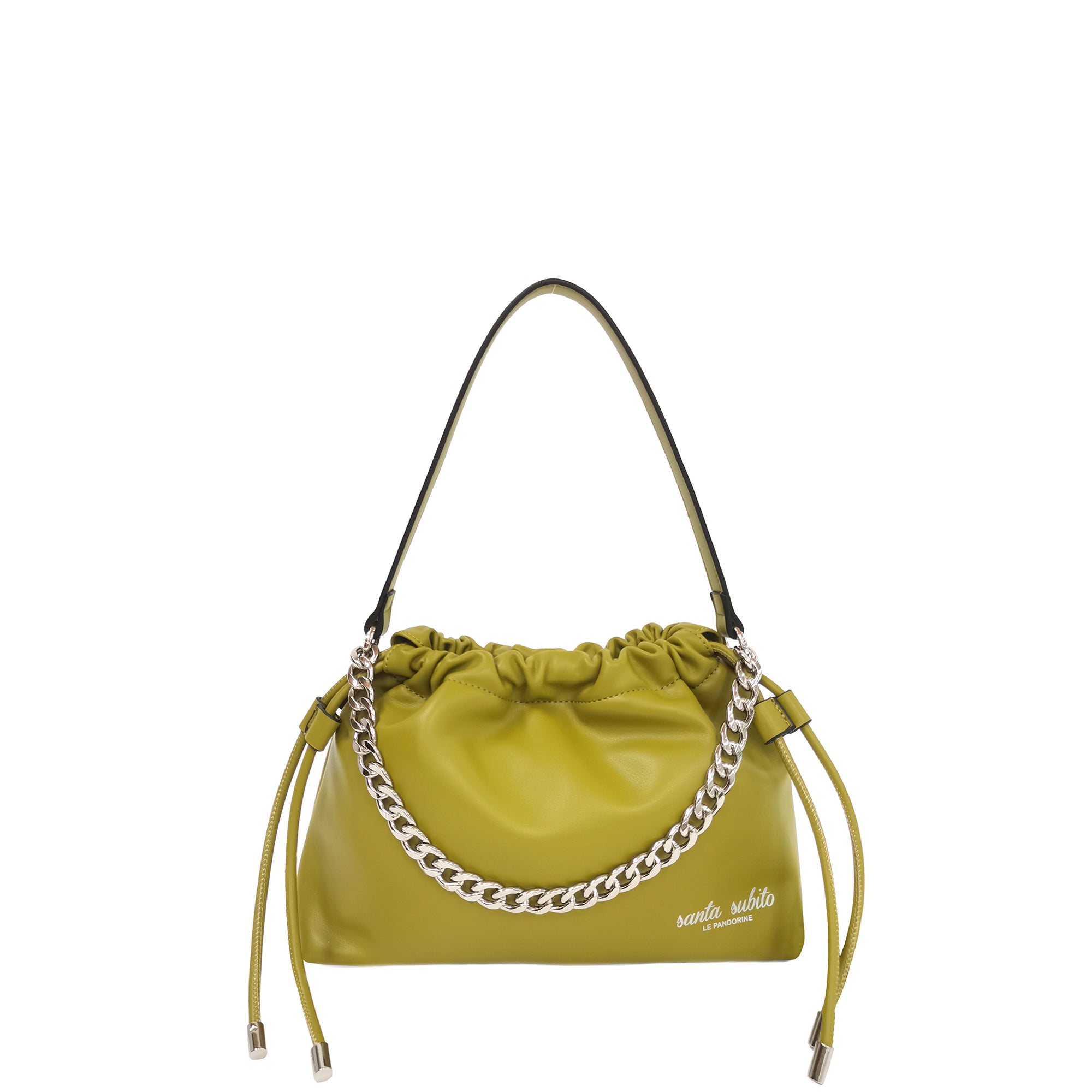 mint green Pam Hobo Bag Mini With Shoulder Strap In Chain - Shoulder Bags | Le Pandorine