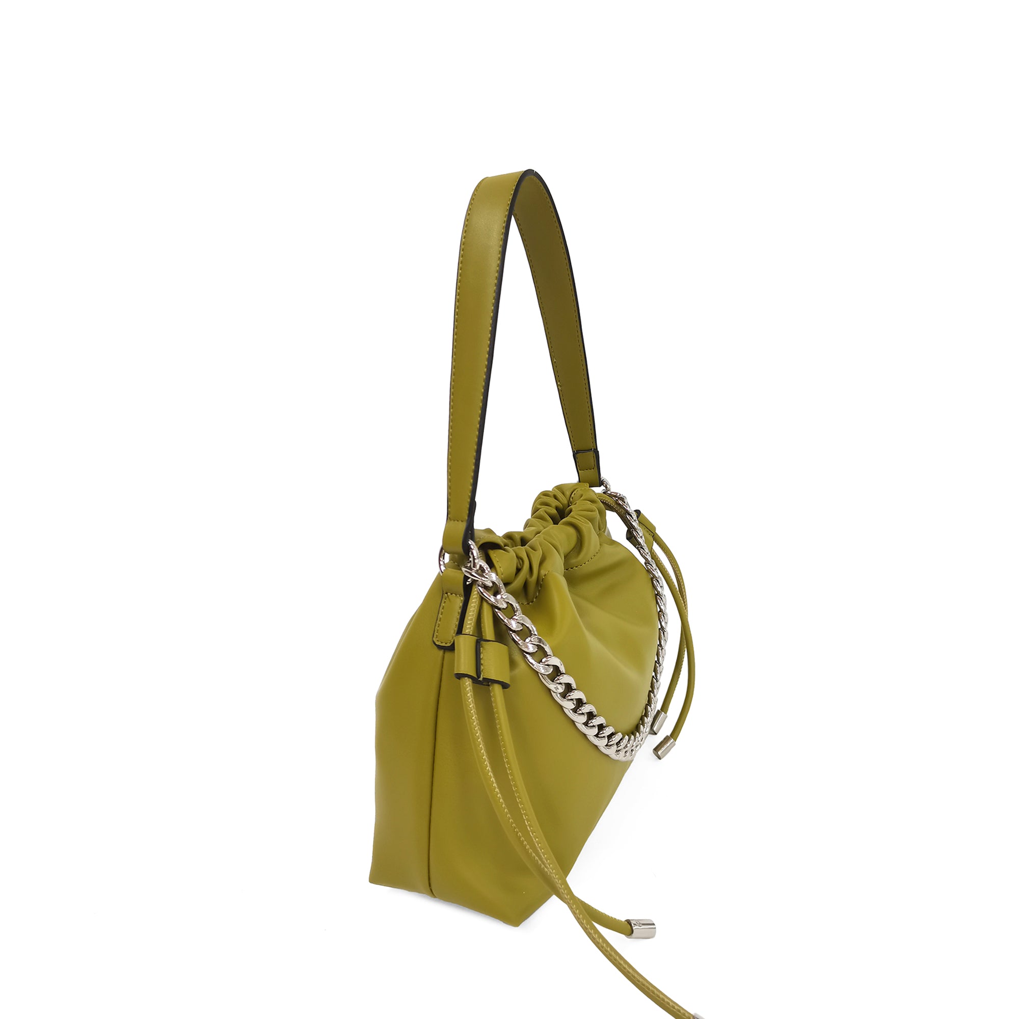 mint green Pam Hobo Bag Mini With Shoulder Strap In Chain - GREEN | Le Pandorine