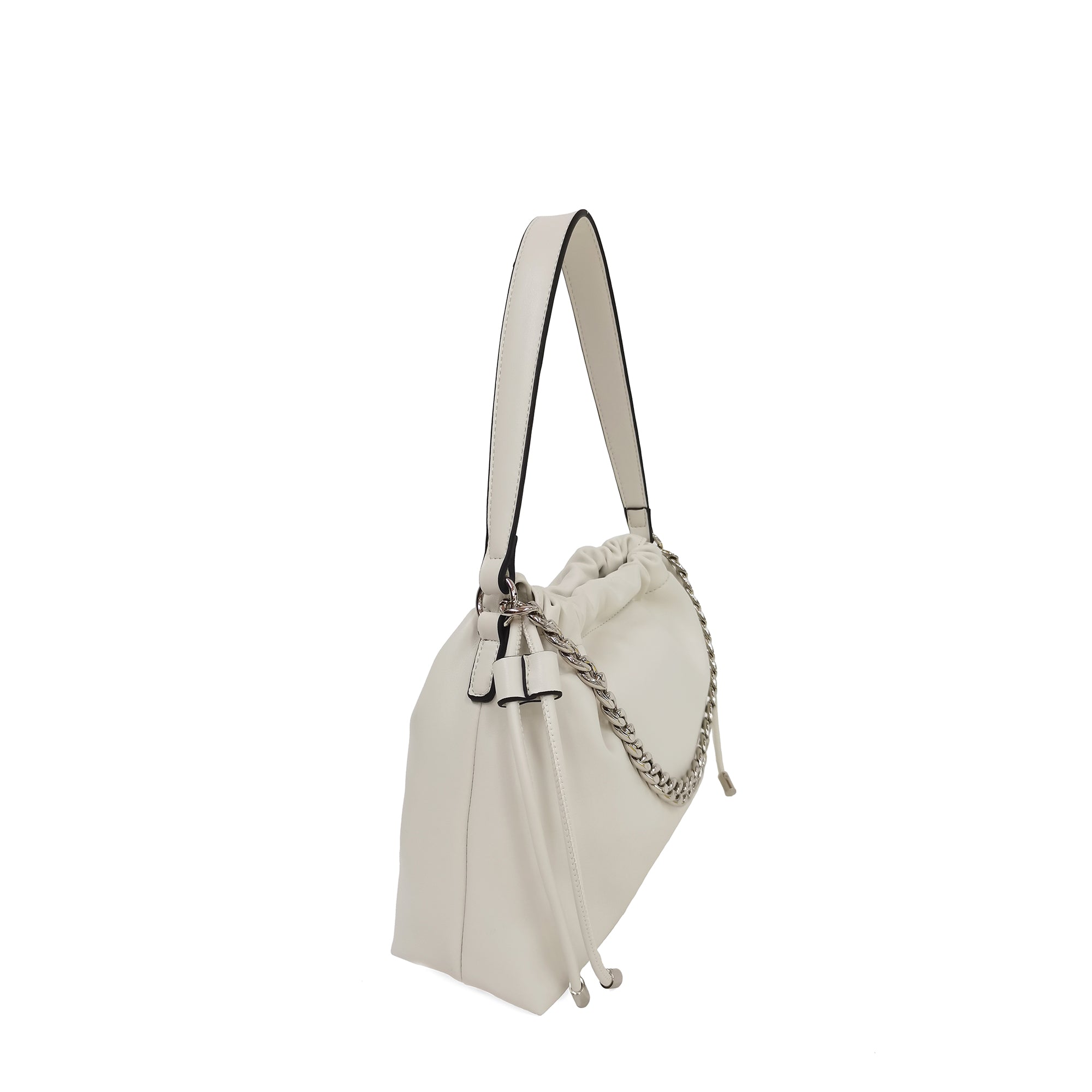 white Pam Hobo Bag Mini With Shoulder Strap In Chain - All | Le Pandorine