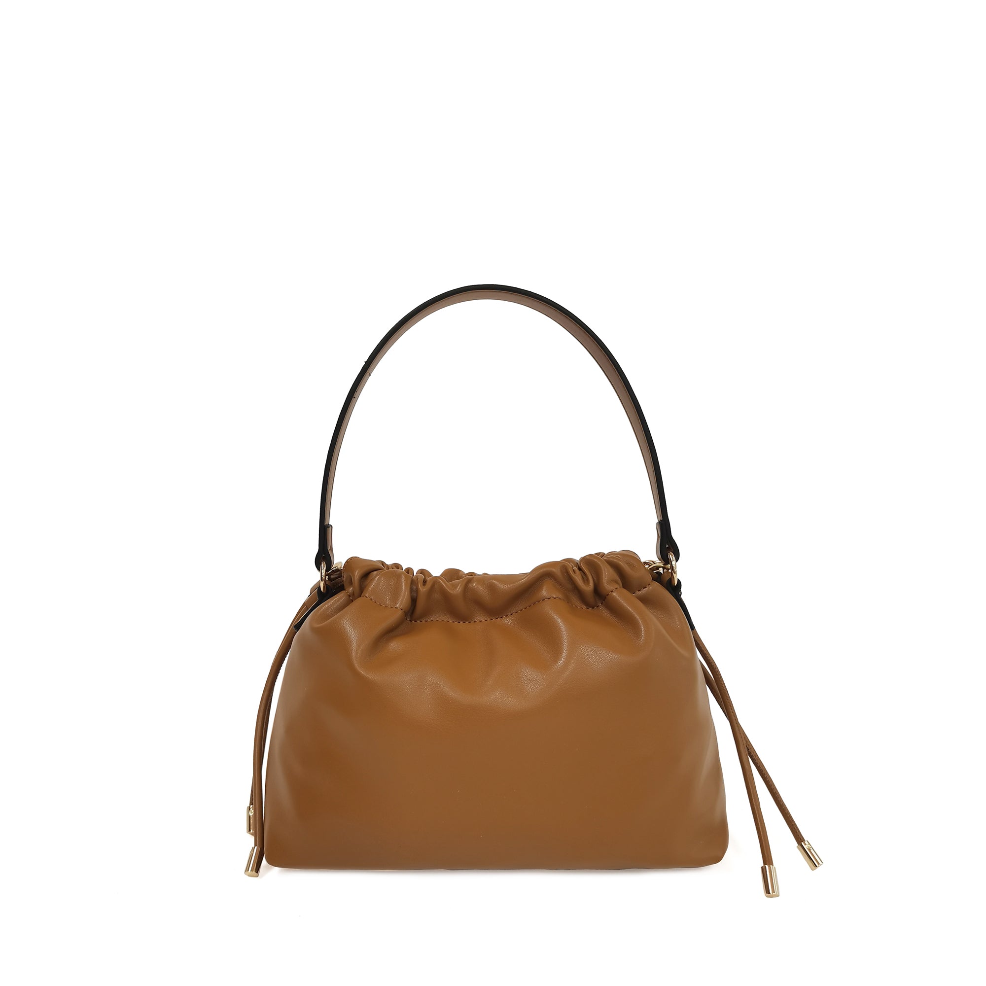 tobacco Pam Hobo Bag Mini With Shoulder Strap In Chain - BROWN | Le Pandorine