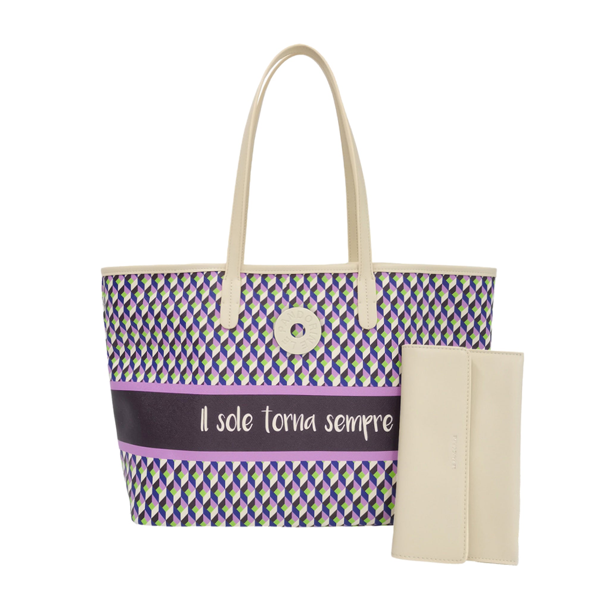 Borsa Anita Con Piccola Pochette Incorporata colore viola scuro - Borse Shopper | Le Pandorine