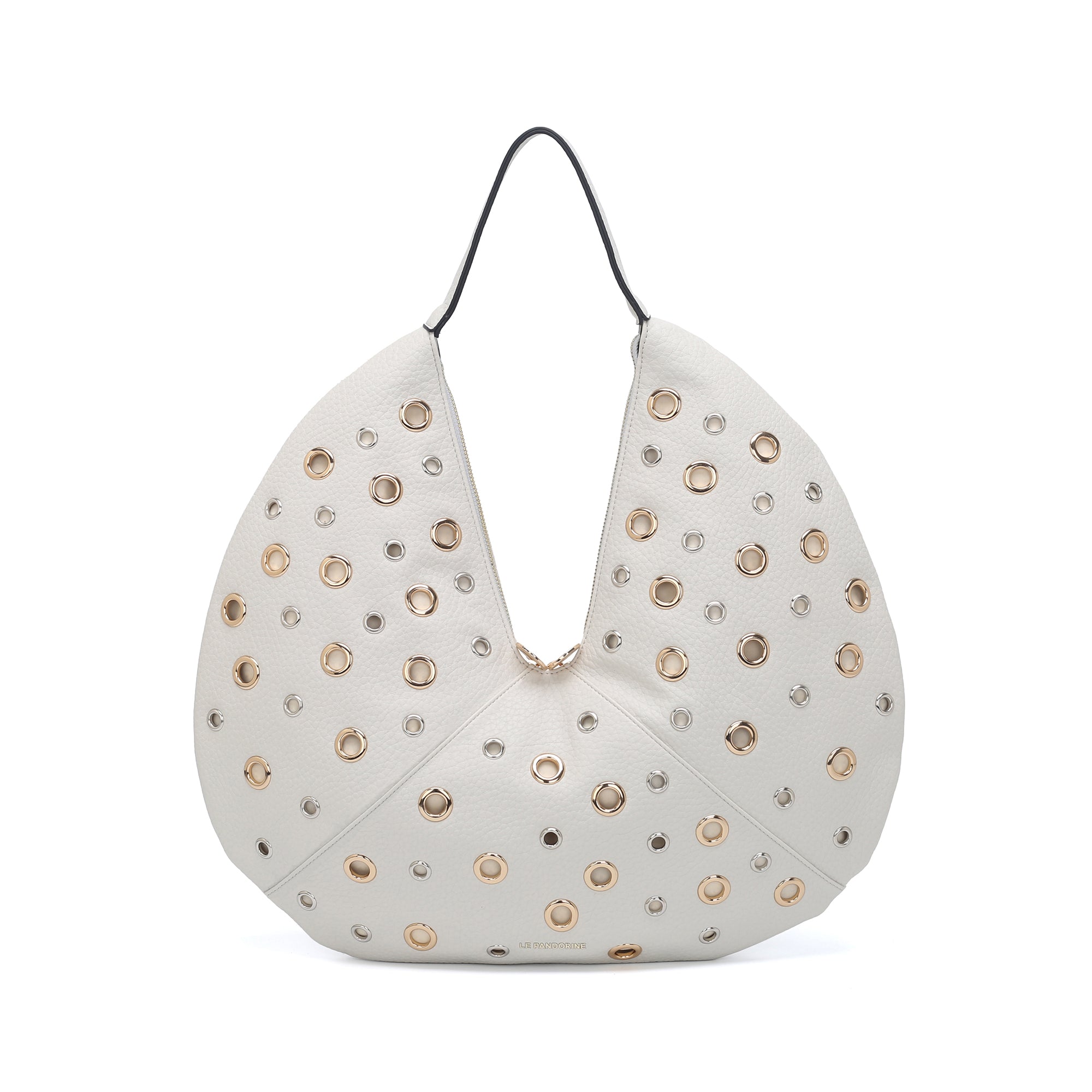 Grace shoulder bag with cream-colored studs - Shoulder Bags | Le Pandorine