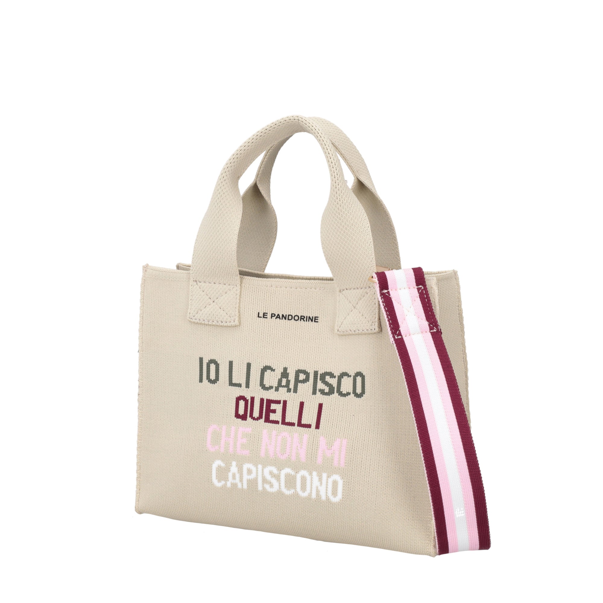 Jackie mini bag in cream-colored canvas - Women's Crossbody Bag | Le Pandorine