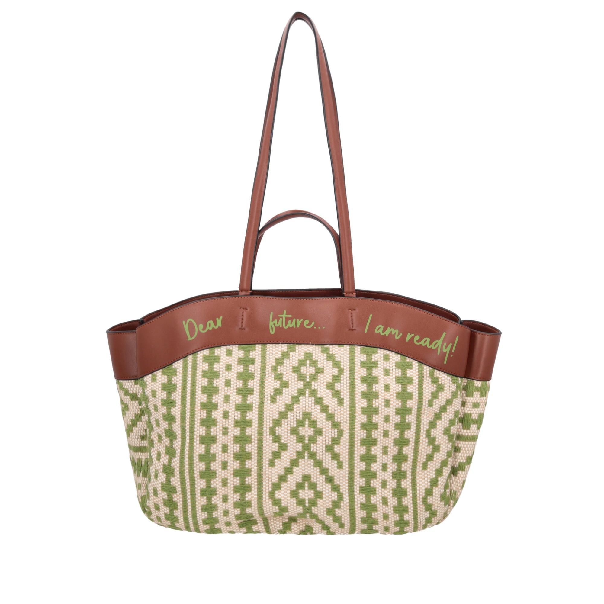 Borsa Giulia a spalla in tessuto intrecciato colore verde - Summer Collection - Borse Estive | Le Pandorine