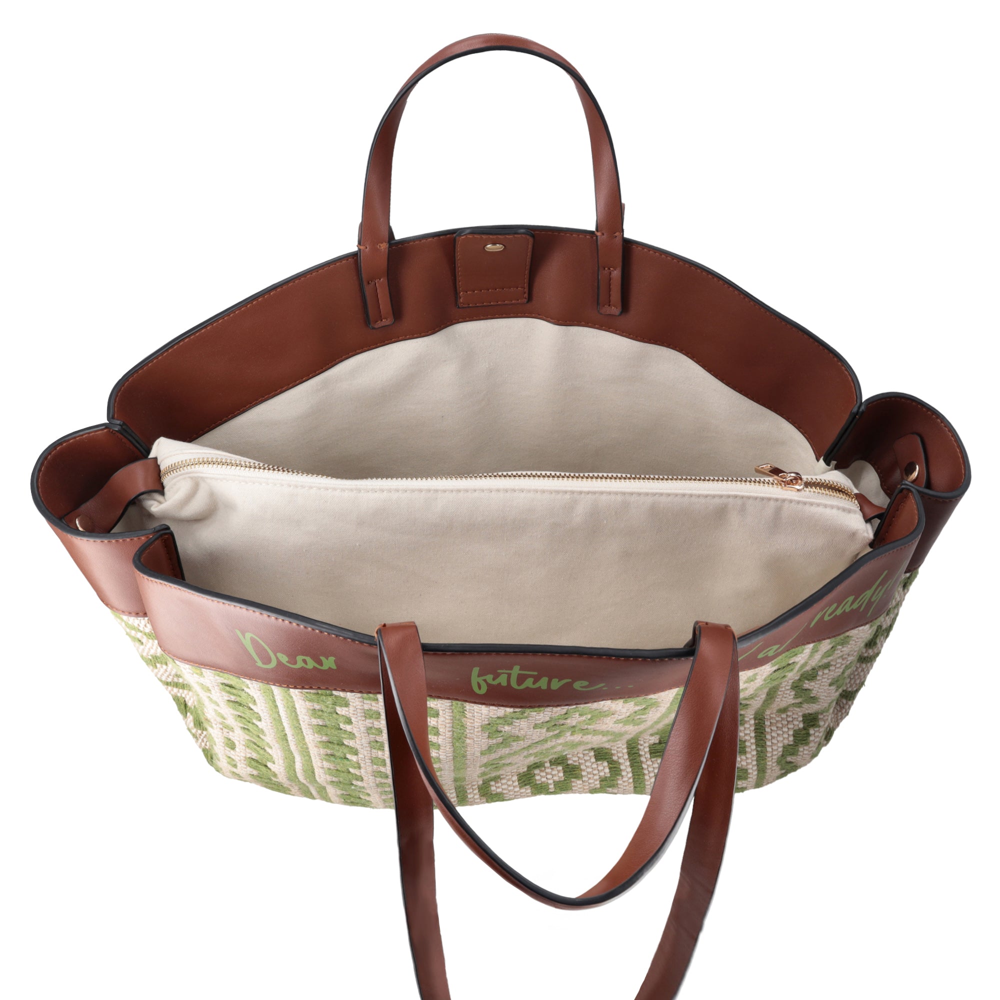 Borsa Giulia a spalla in tessuto intrecciato colore verde - Summer Collection - Borse Estive | Le Pandorine