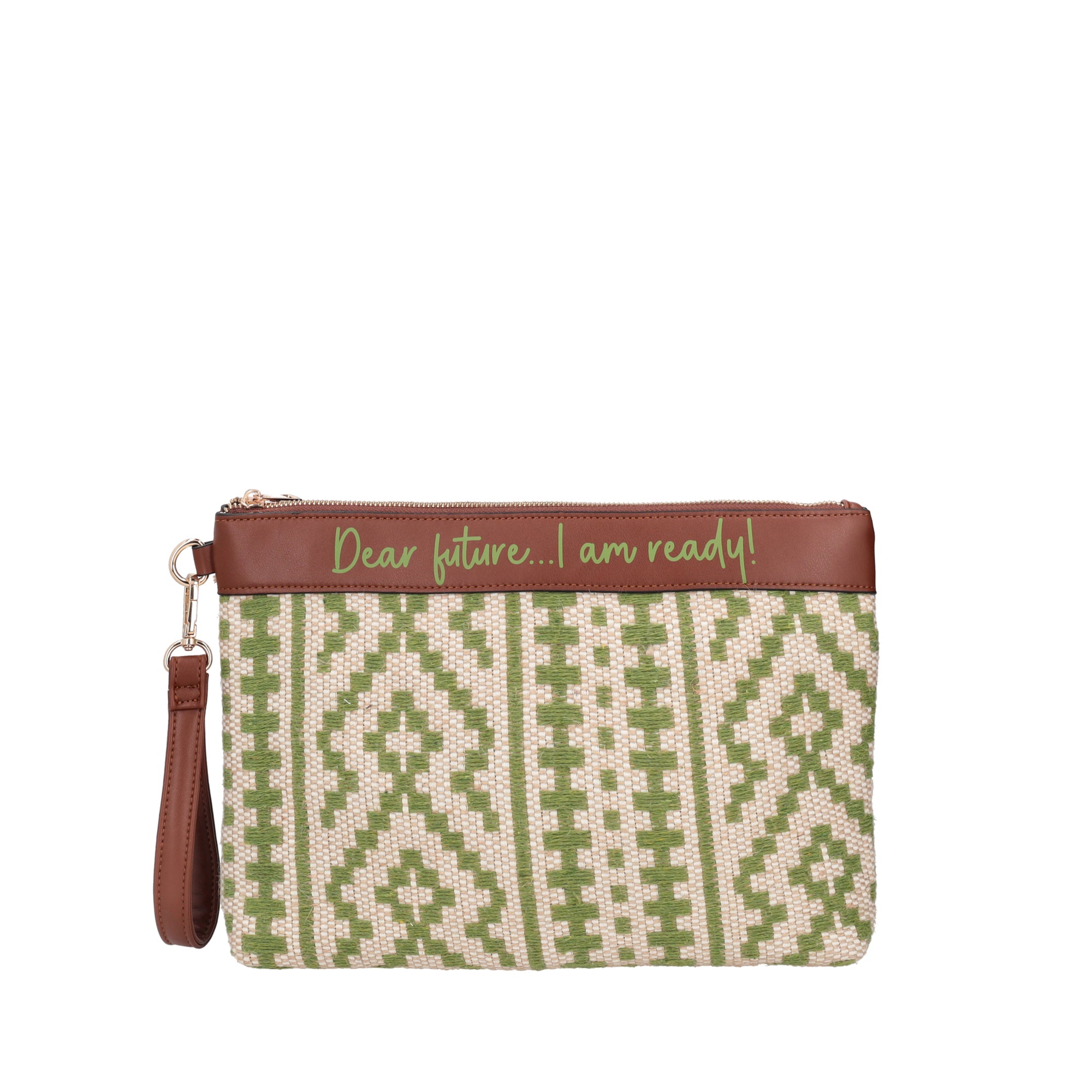 Pochette Giulia intrecciata con polsiera colore verde - Summer Collection - Borse Estive | Le Pandorine
