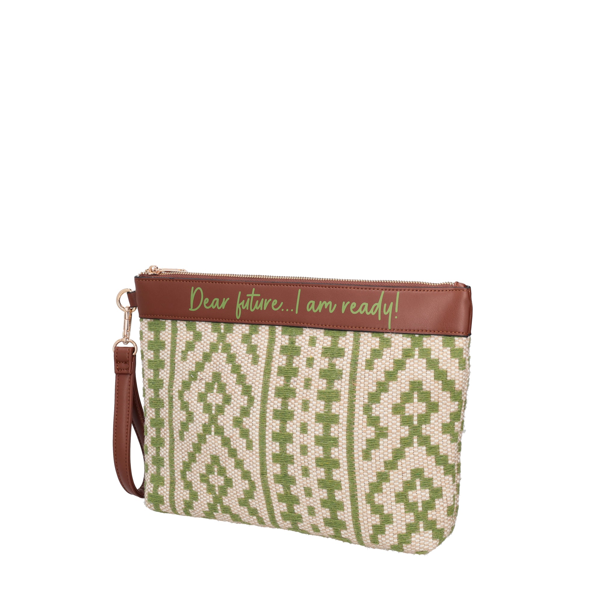 Pochette Giulia intrecciata con polsiera colore verde - Summer Collection - Borse Estive | Le Pandorine