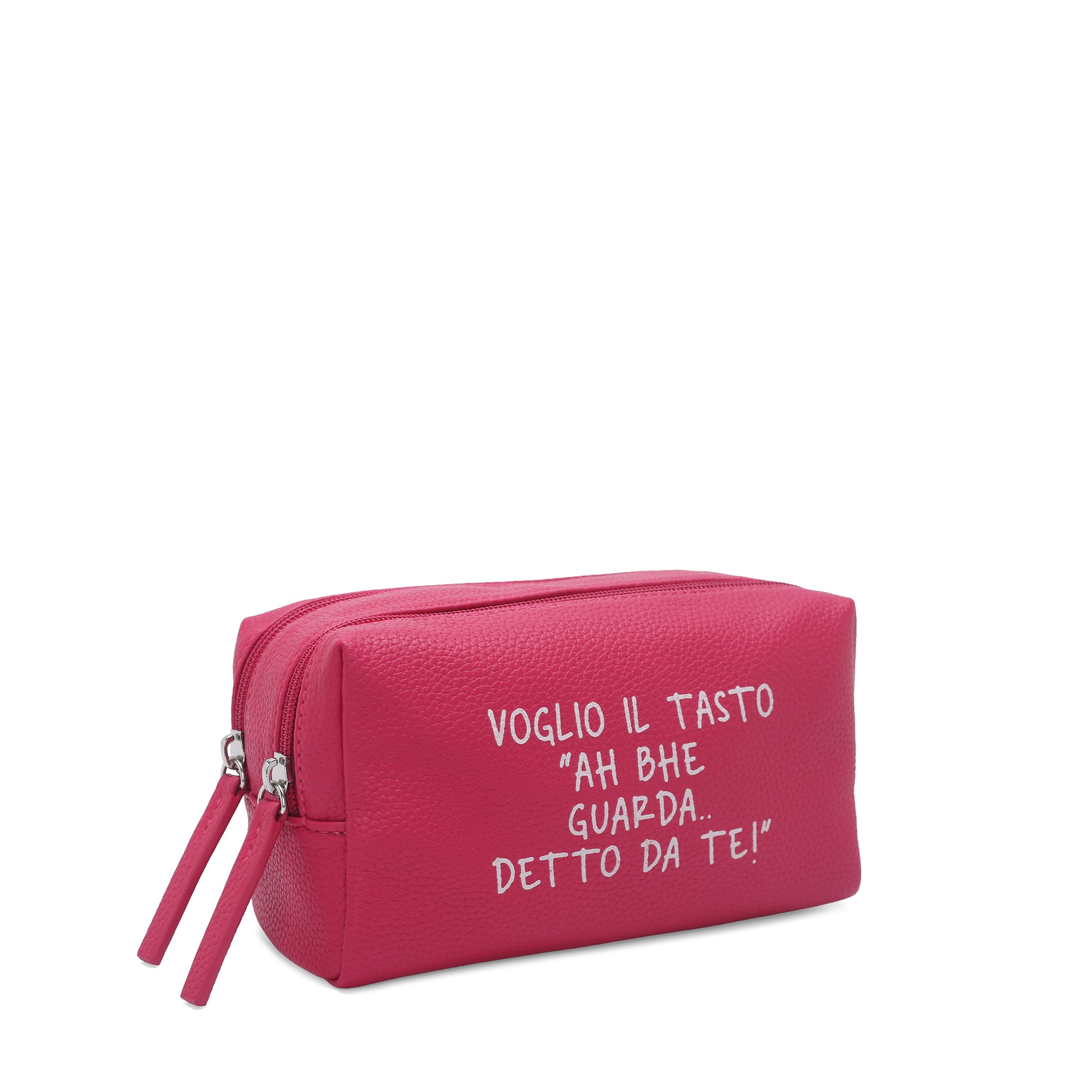 Pills Cosmetic Bag with fuchsia writing - Women's Pochette | Le Pandorine