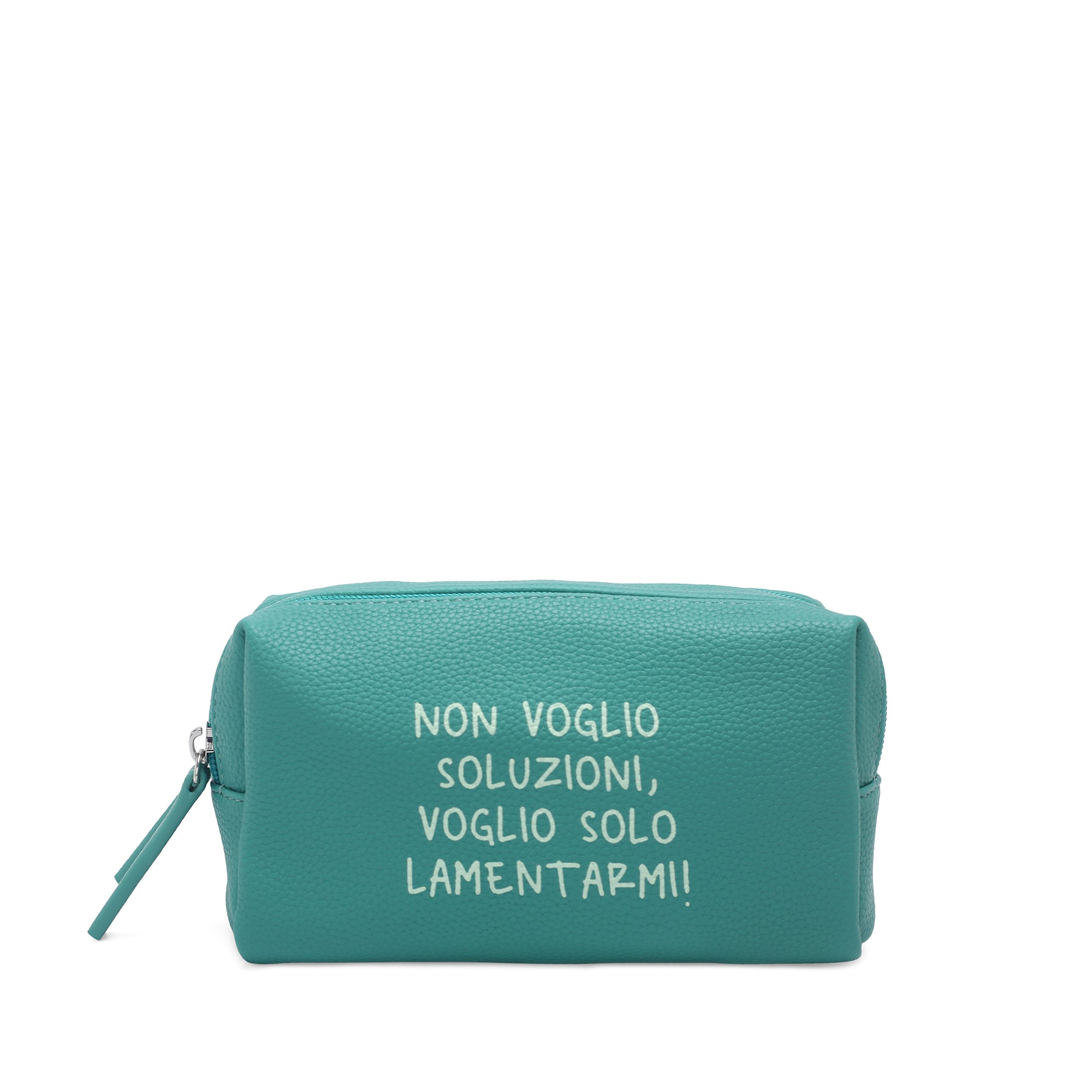 Pills Cosmetic Bag with teal writing - Women's Pochette | Le Pandorine