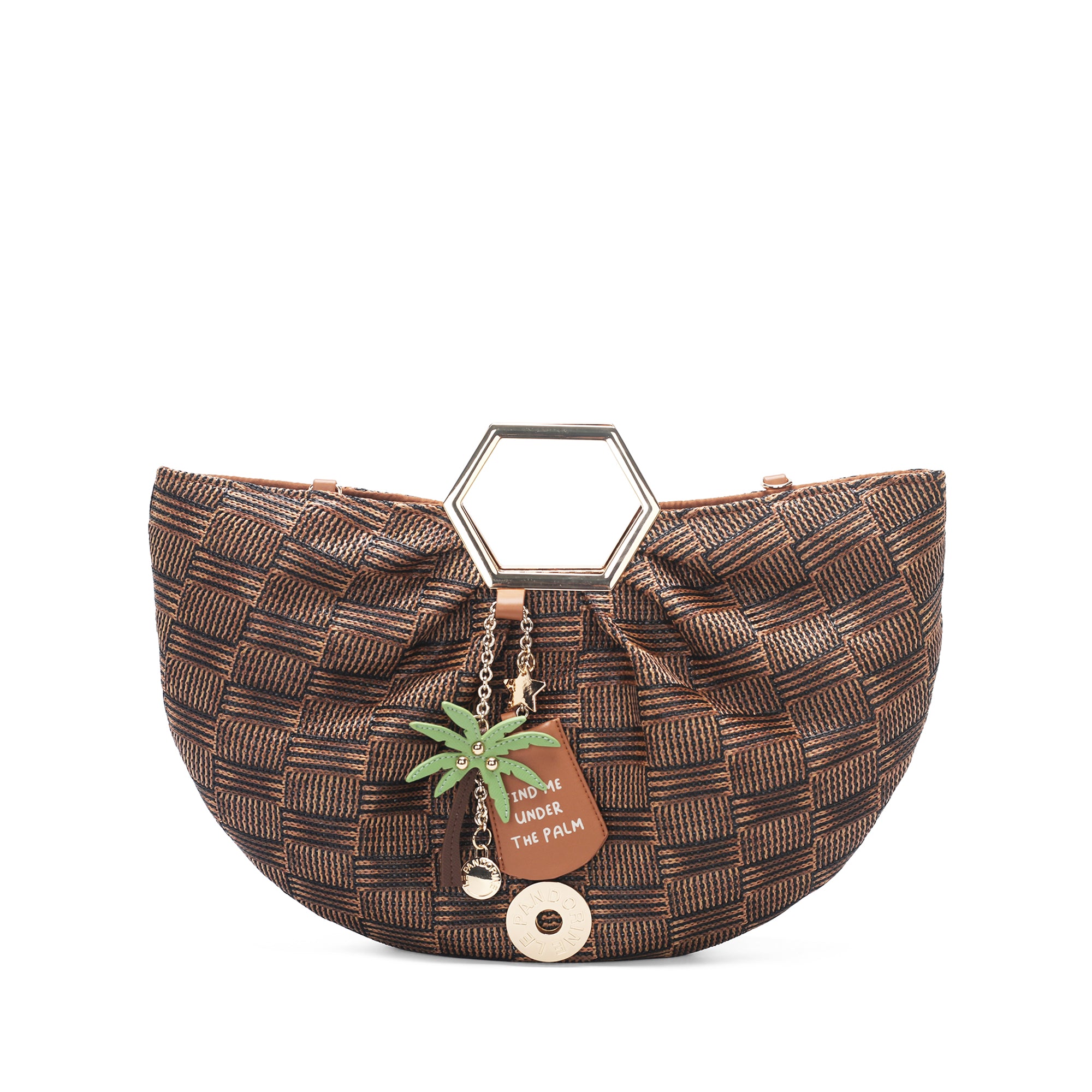 Borsa a mano Miriam con manico in metallo colore nero - Summer Collection - Borse Estive | Le Pandorine