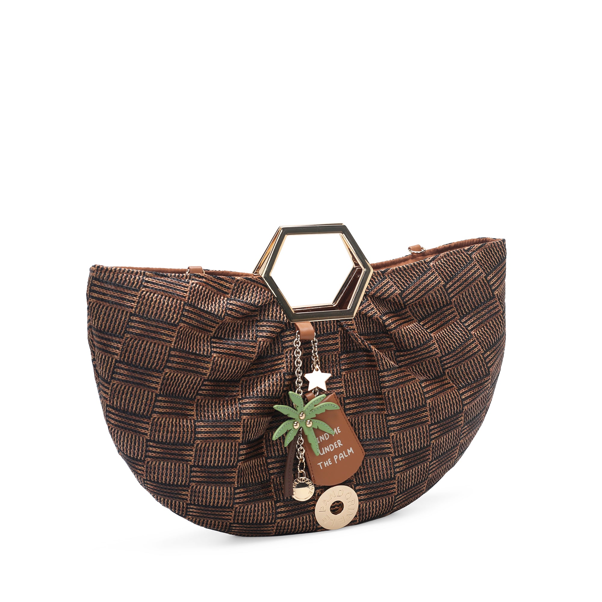 Borsa a mano Miriam con manico in metallo colore nero - Summer Collection - Borse Estive | Le Pandorine