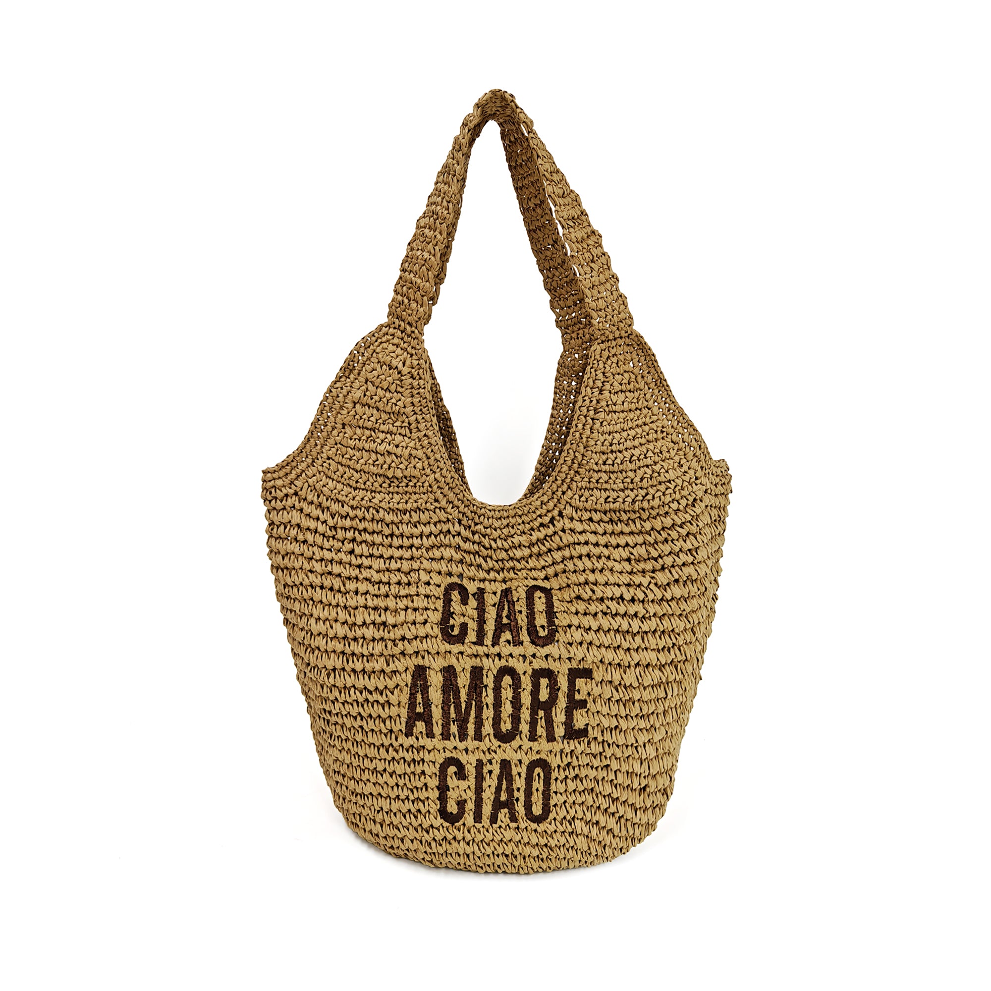 Luce shoulder bag in natural woven raffia - Collezione Spring Summer | Le Pandorine