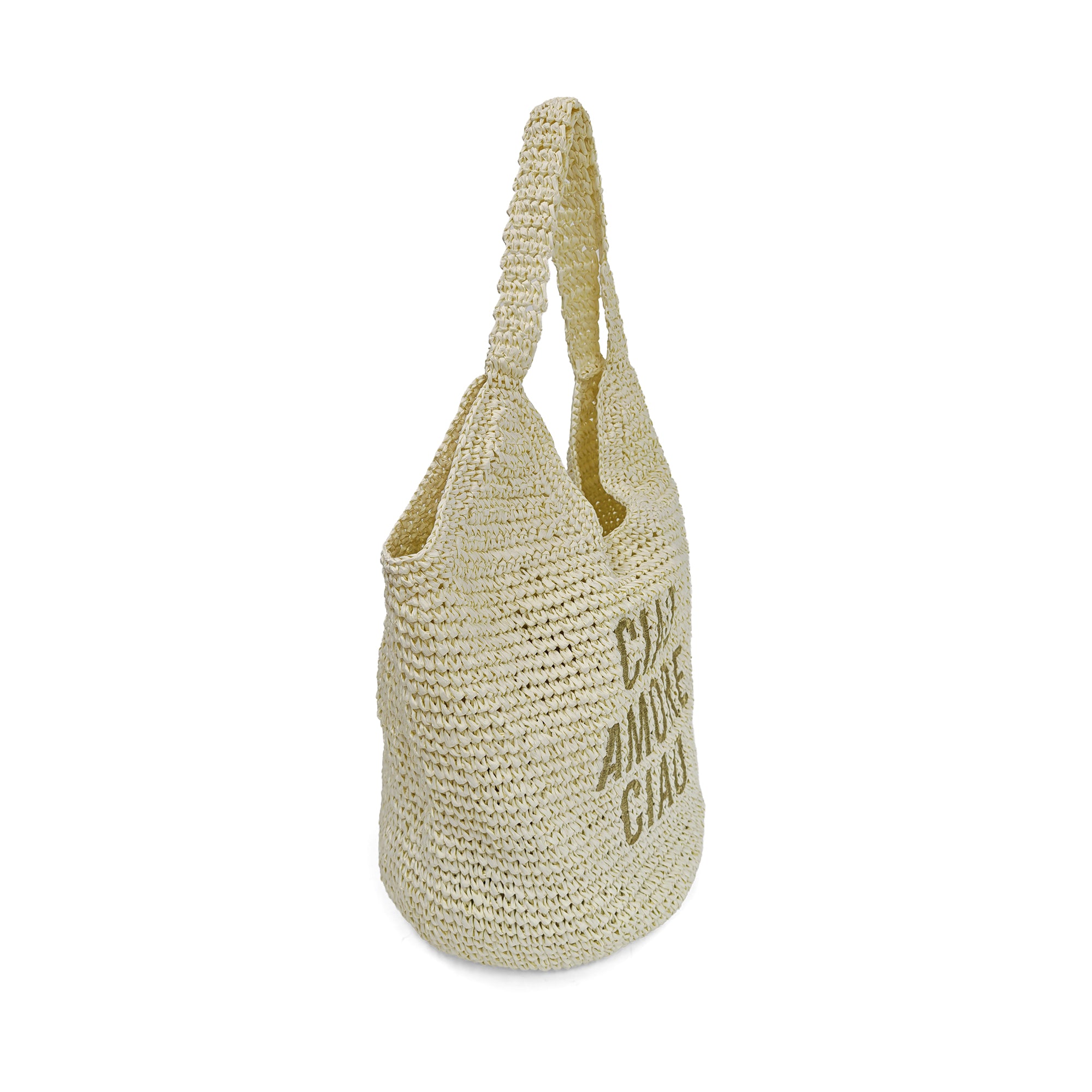 Luce shoulder bag in white woven raffia - Collezione Spring Summer | Le Pandorine