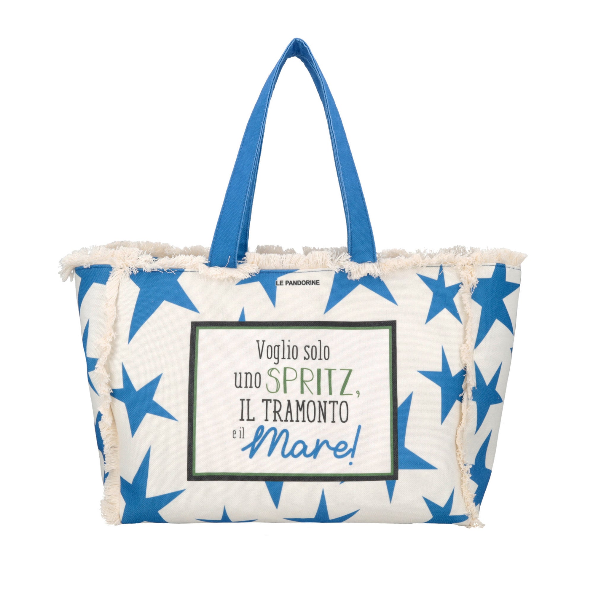 Marina beach shopping bag in white fabric - Collezione Spring Summer | Le Pandorine