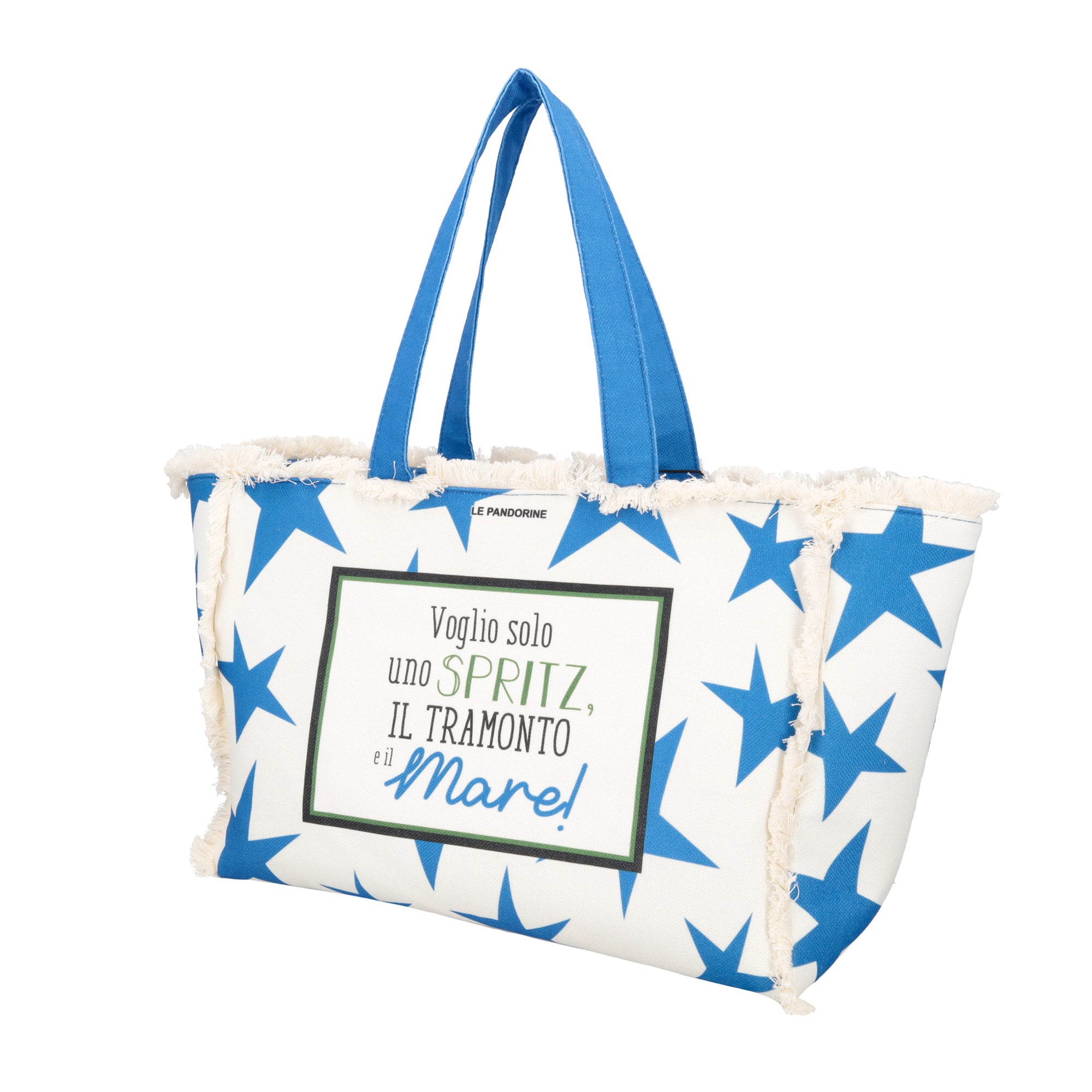 Marina beach shopping bag in white fabric - Collezione Spring Summer | Le Pandorine