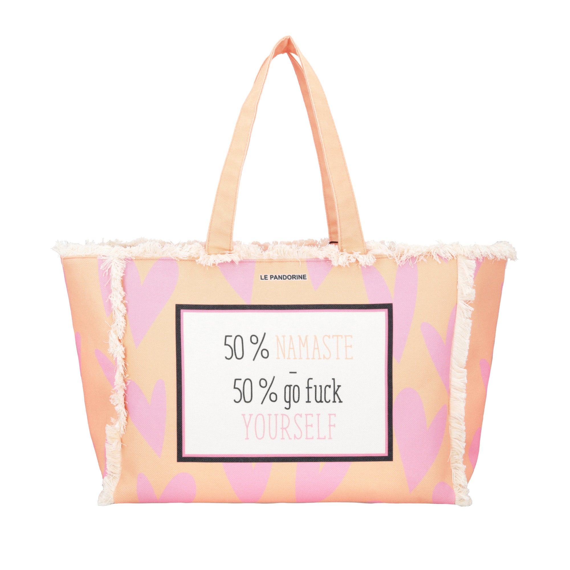 Marina beach shopping bag in peach-colored fabric - Collezione Spring Summer | Le Pandorine
