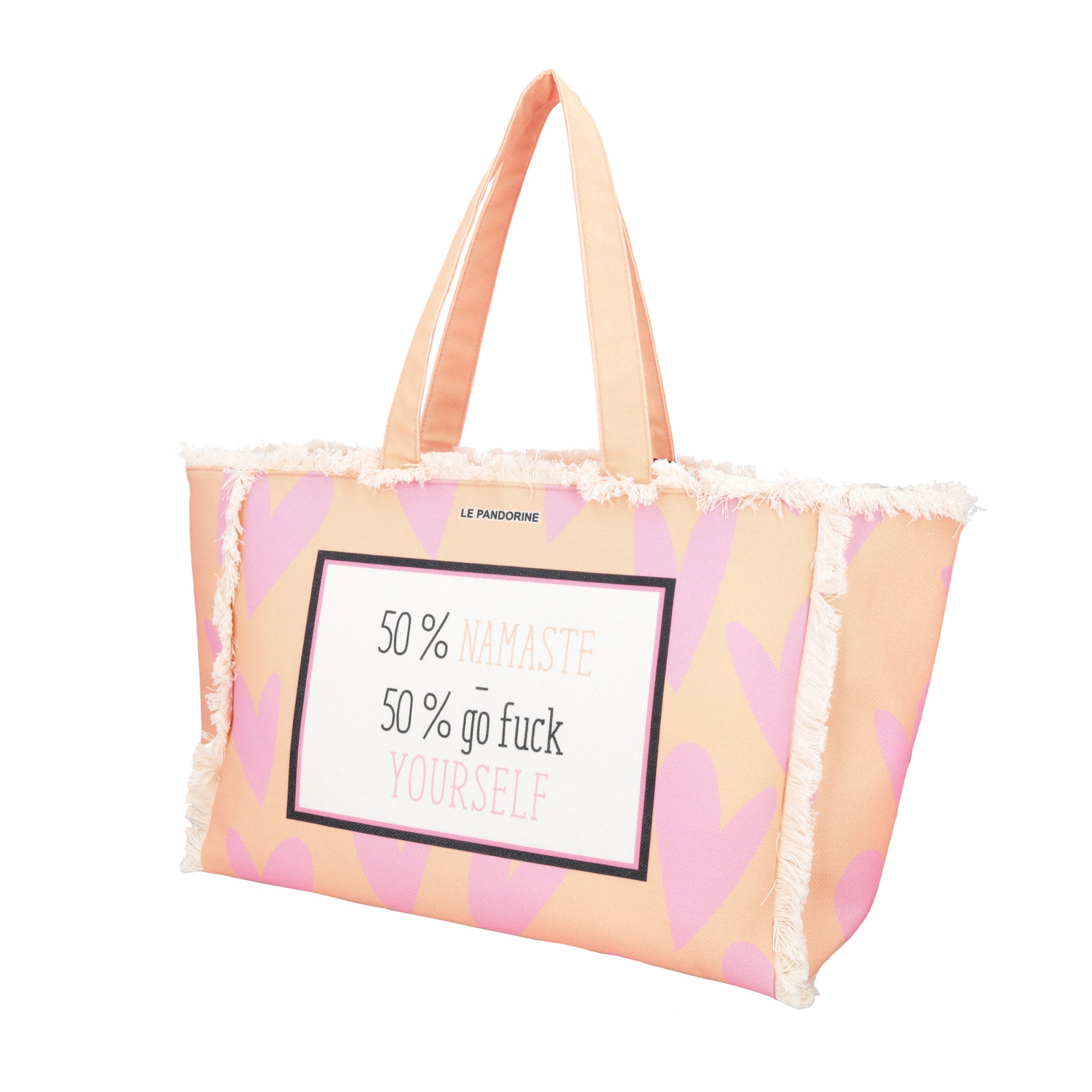 Marina beach shopping bag in peach-colored fabric - Collezione Spring Summer | Le Pandorine