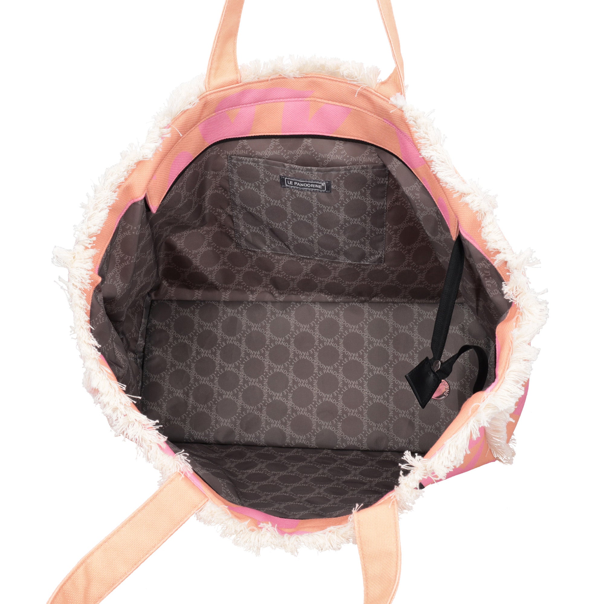 Marina beach shopping bag in peach-colored fabric - Collezione Spring Summer | Le Pandorine